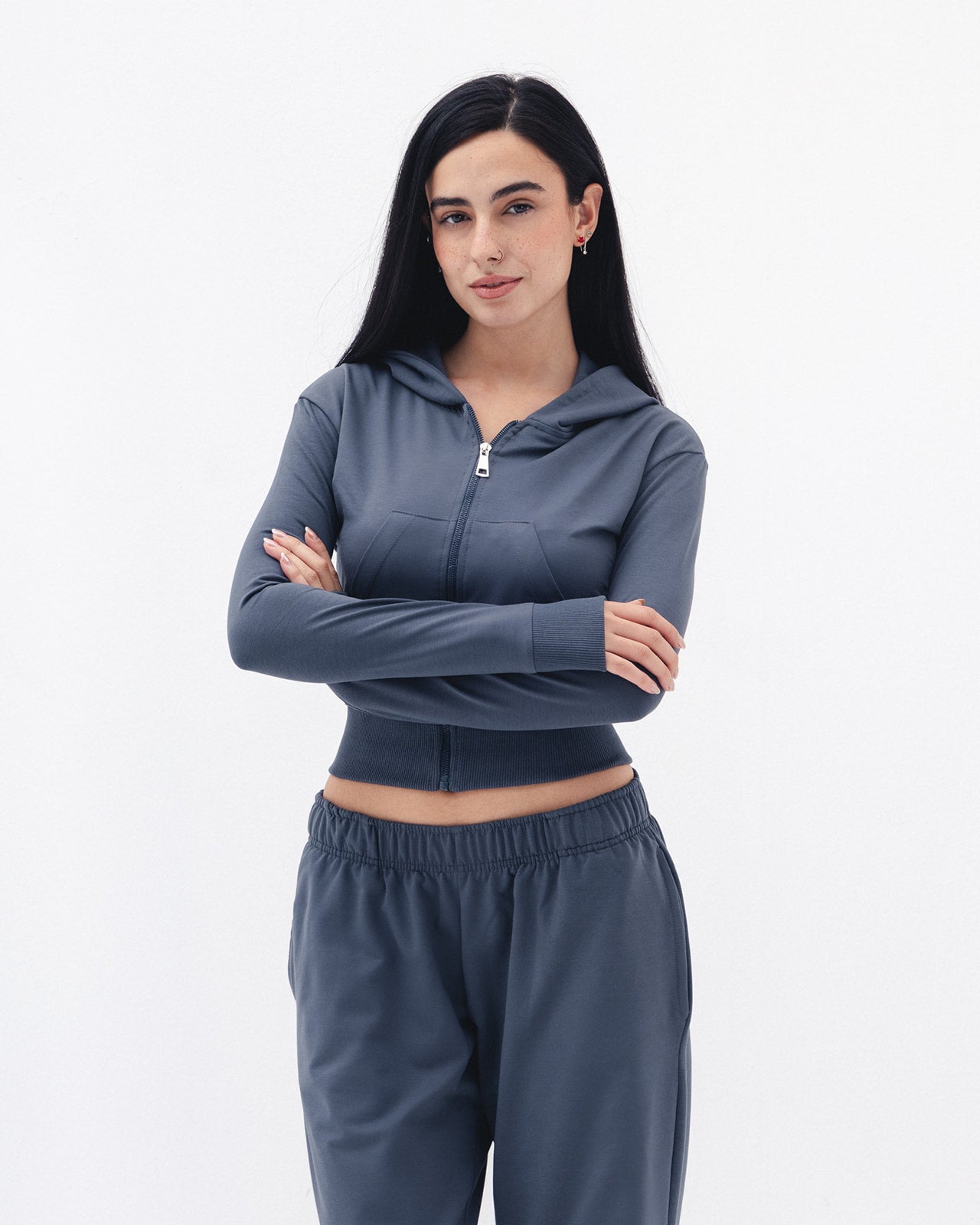 Shaping Zipper Jacket In Grey