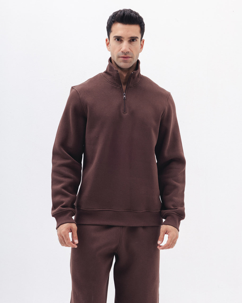 Quarter Zip In Coco Brown