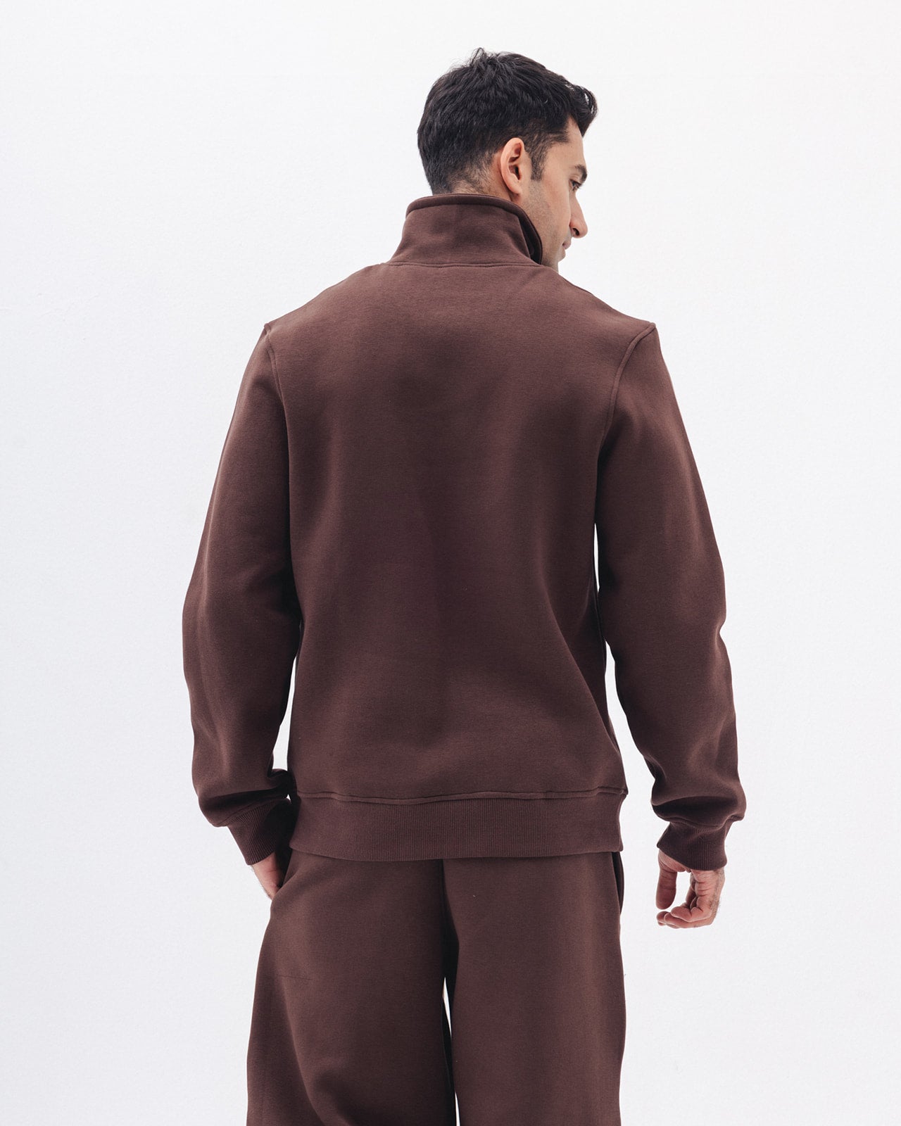 Quarter Zip In Coco Brown