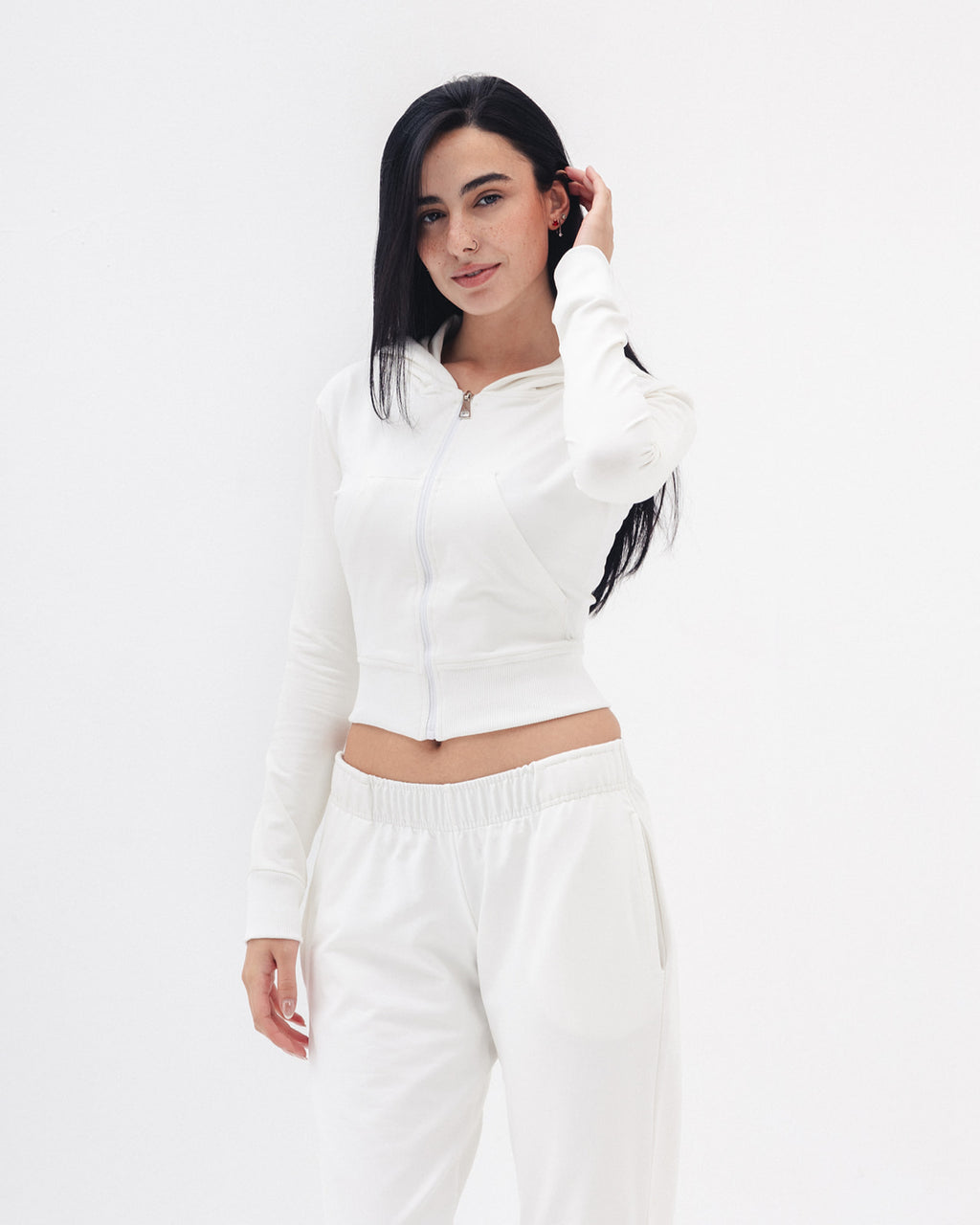 Shaping Zipper Jacket In White