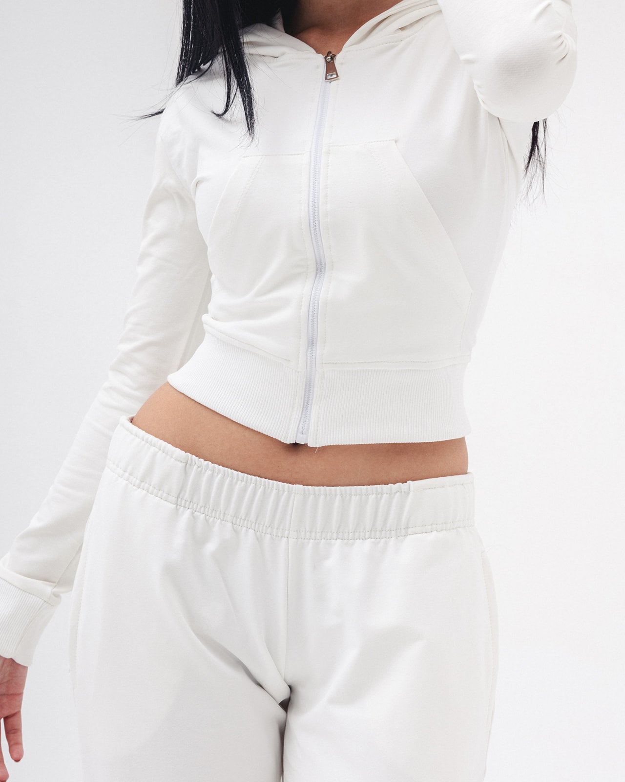 Shaping Zipper Jacket In White