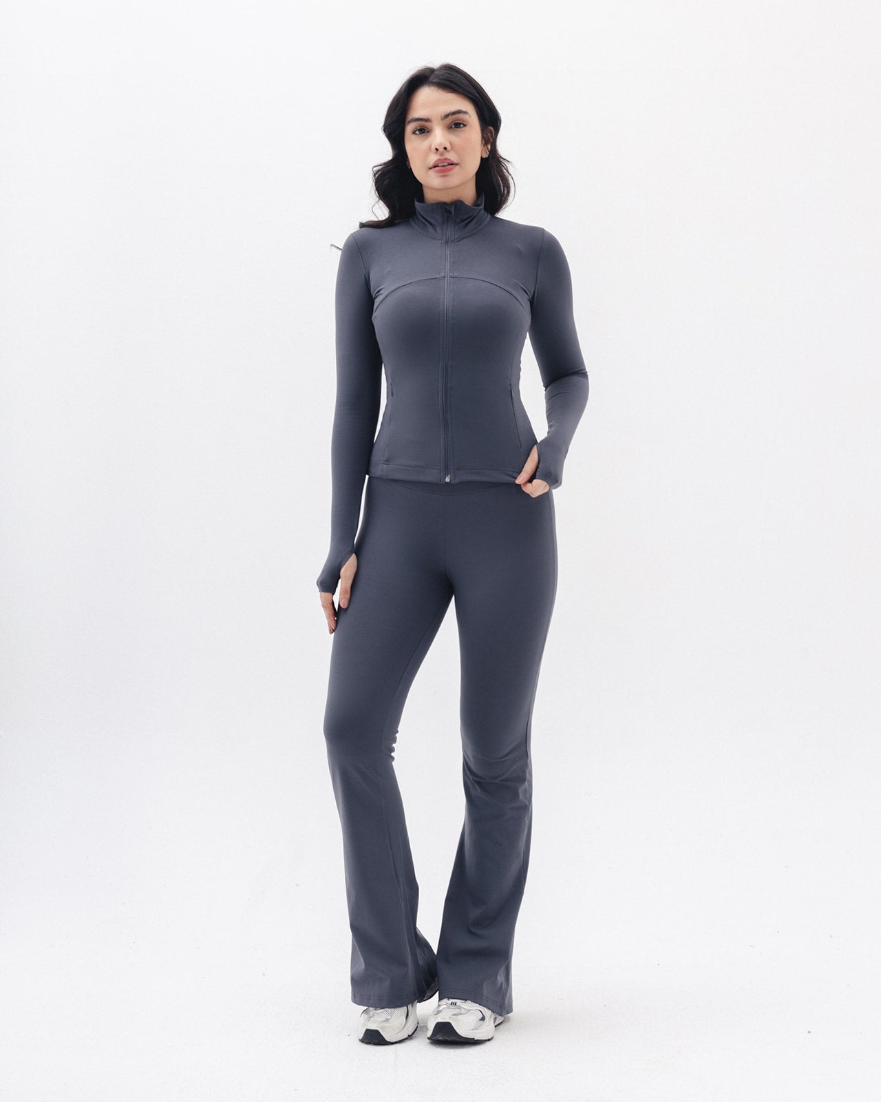 Shaping Athleisure Jacket In Charcoal Grey