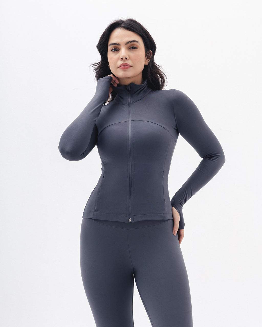 Shaping Athleisure Jacket In Charcoal Grey