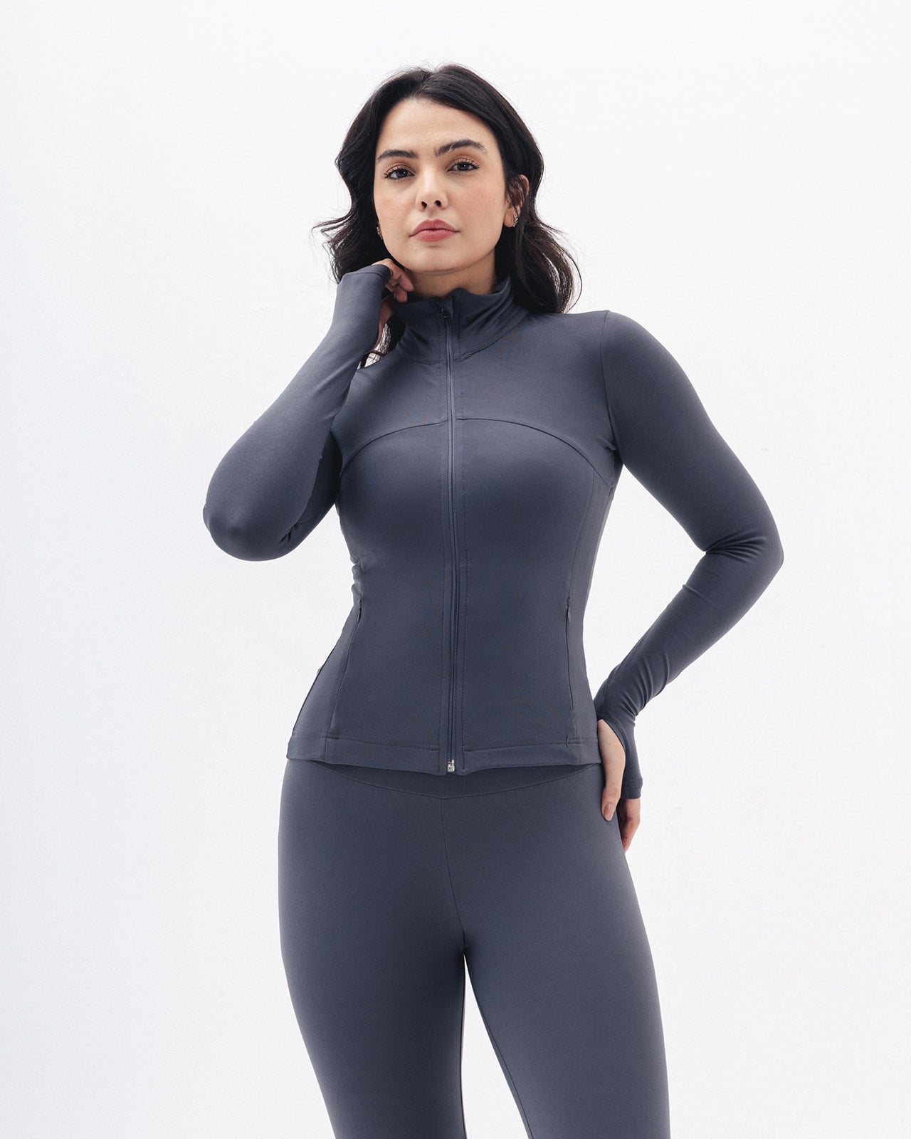 Shaping Athleisure Jacket In Charcoal Grey