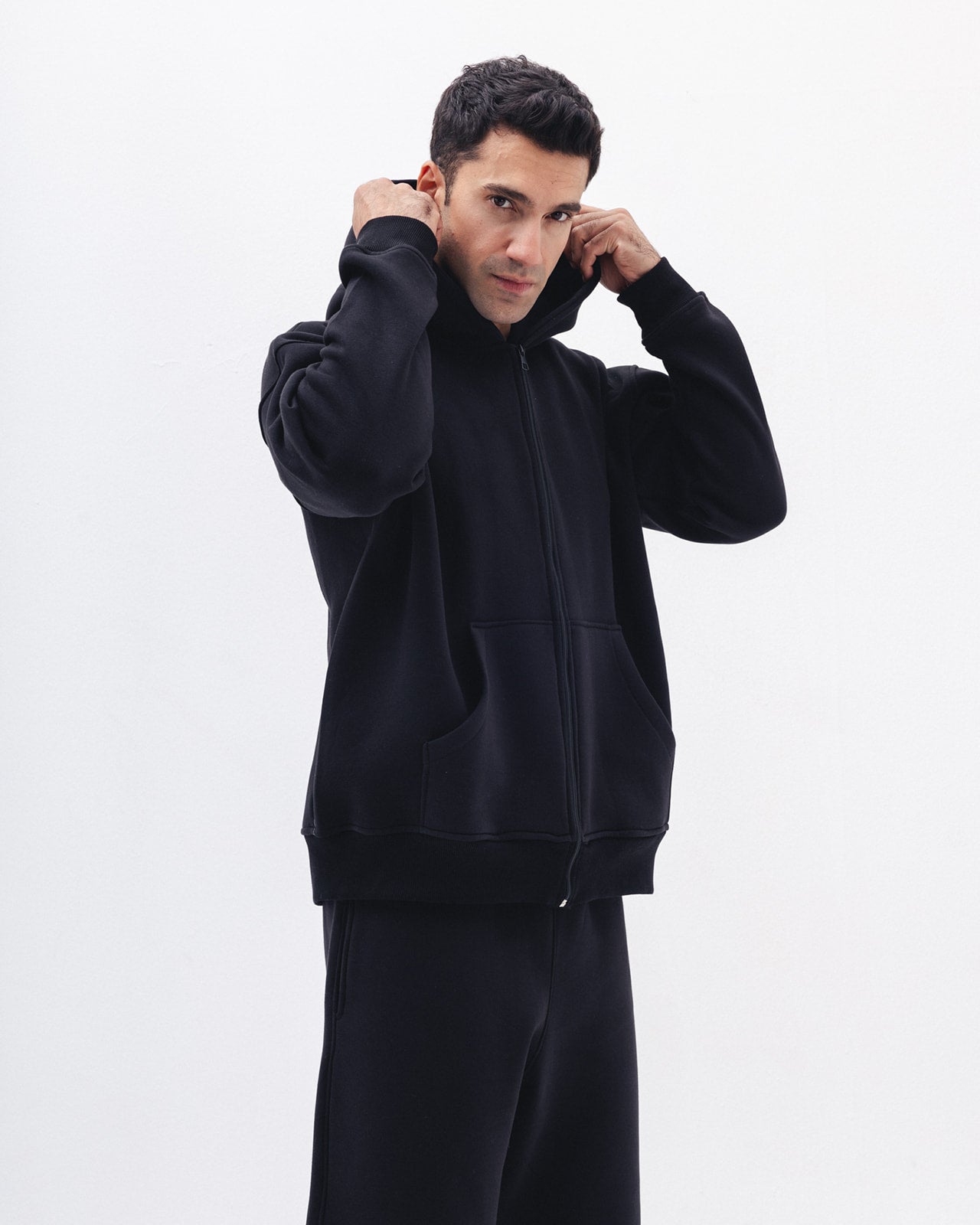 Blank Zip Up In Black