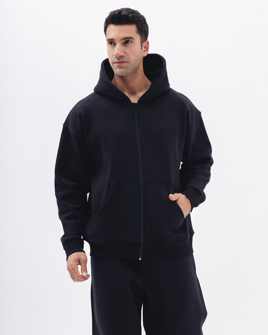 Blank Zip Up In Black
