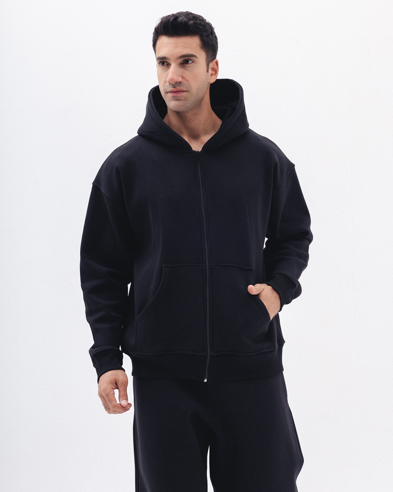 Blank Zip Up In Black