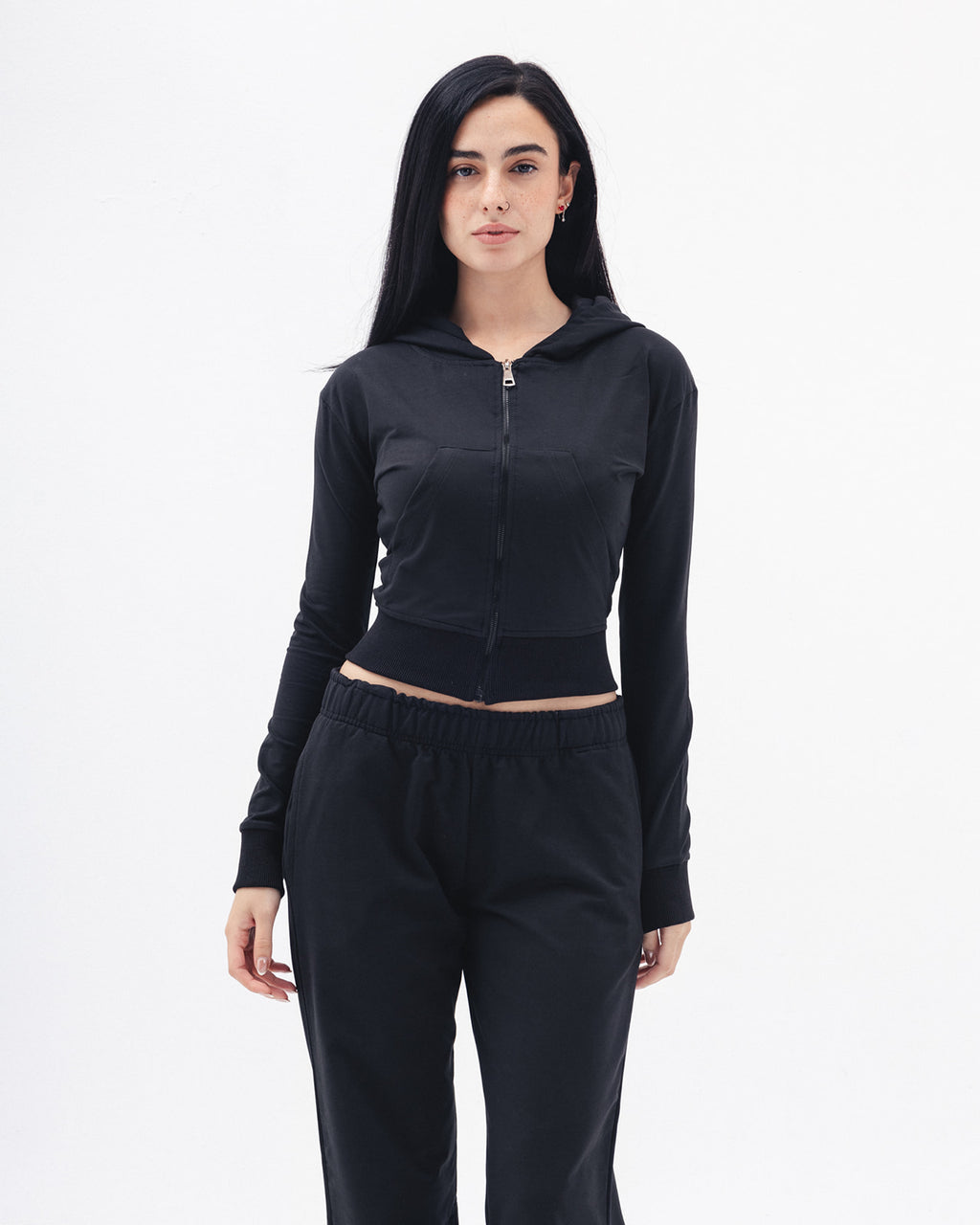 Shaping Zipper Jacket In Black