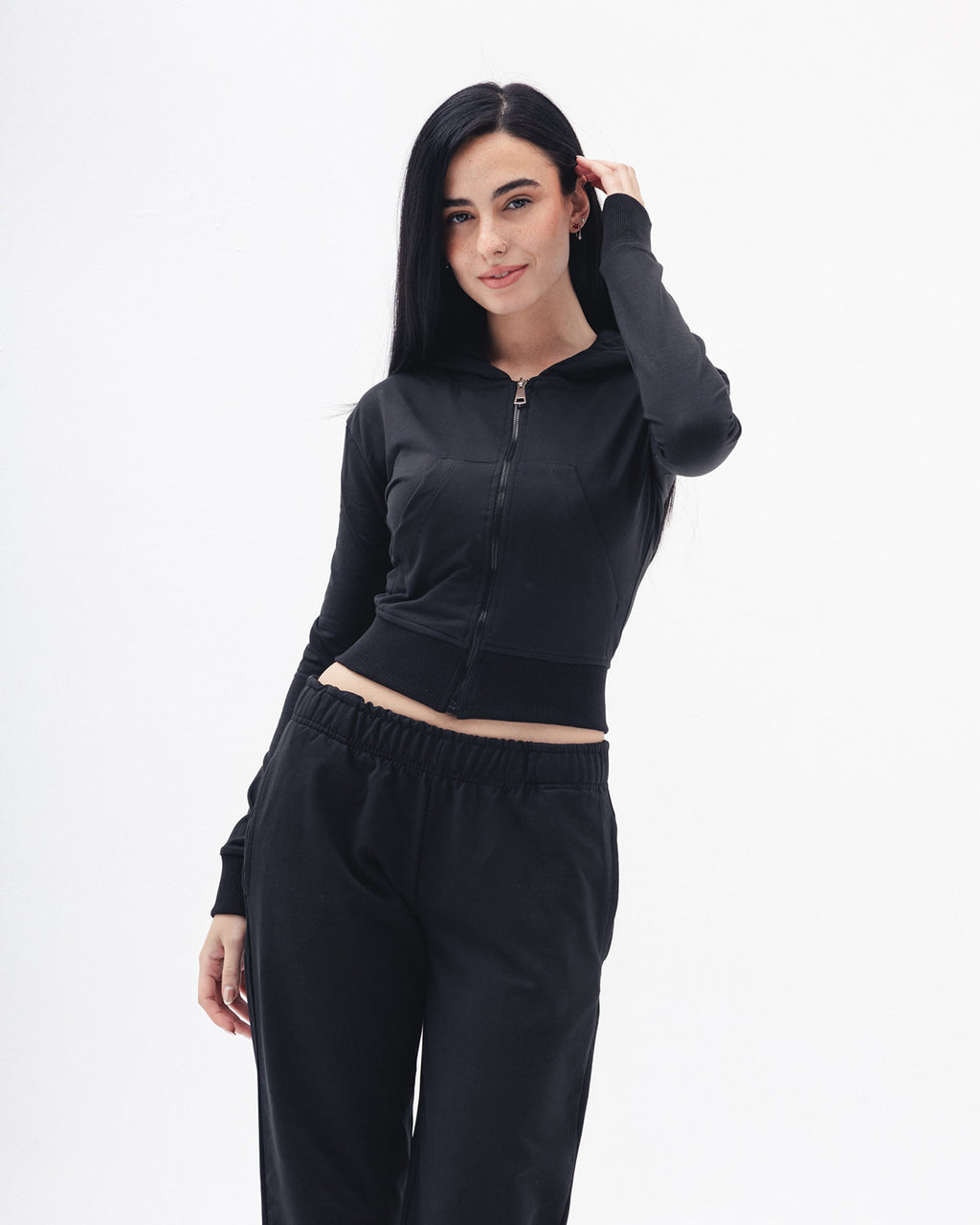 Shaping Zipper Jacket In Black