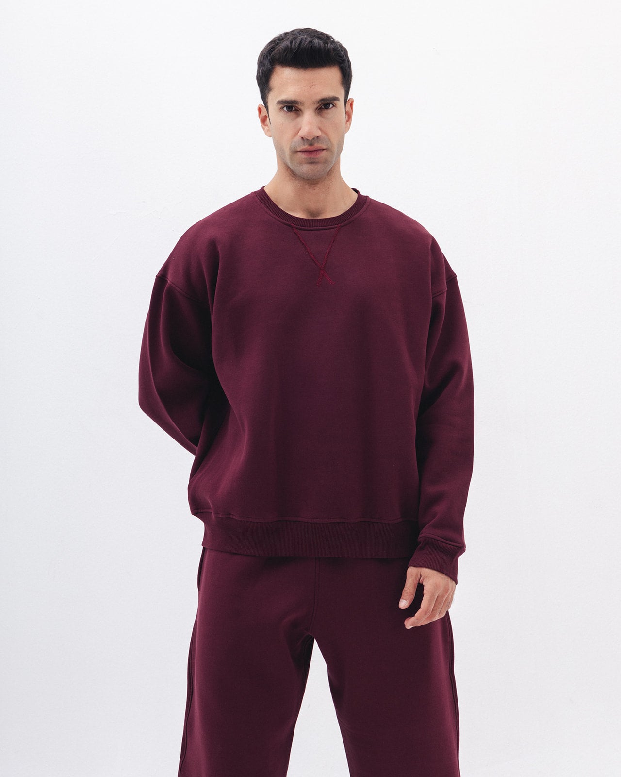 Blank Crewneck In Burdundy