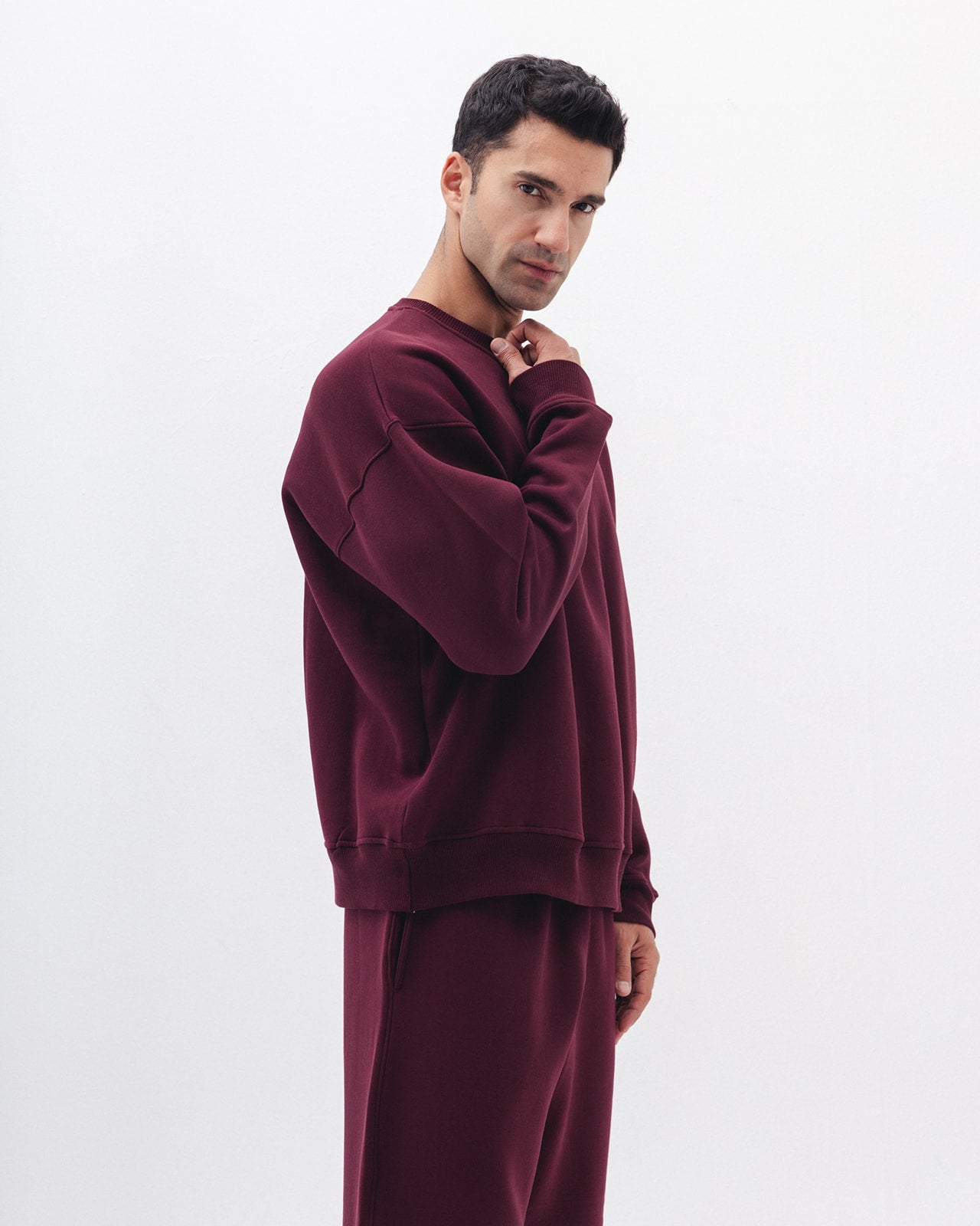 Blank Crewneck In Burdundy