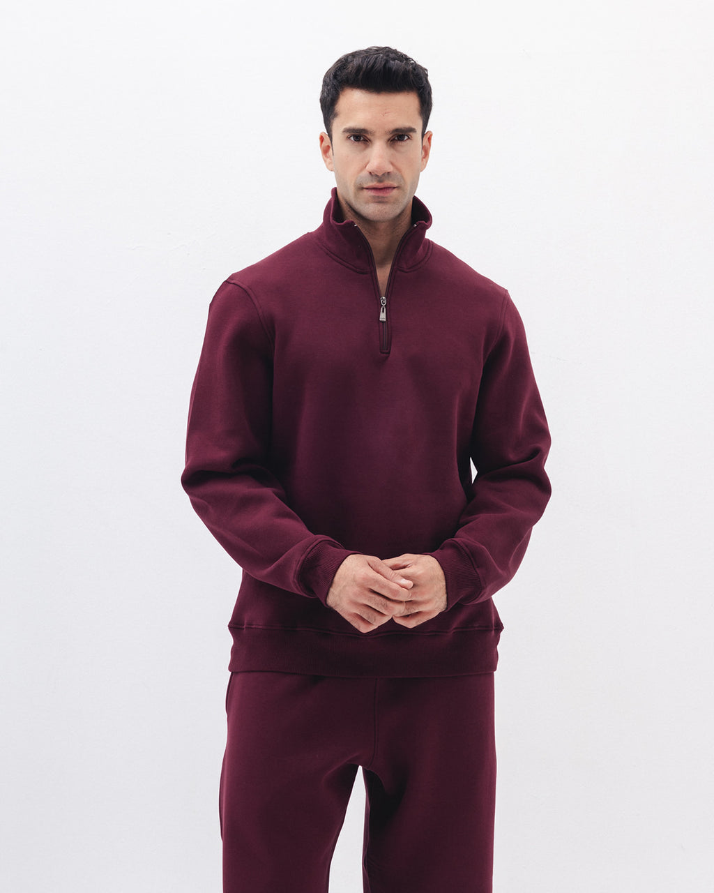 Quarter Zip In Burgundy