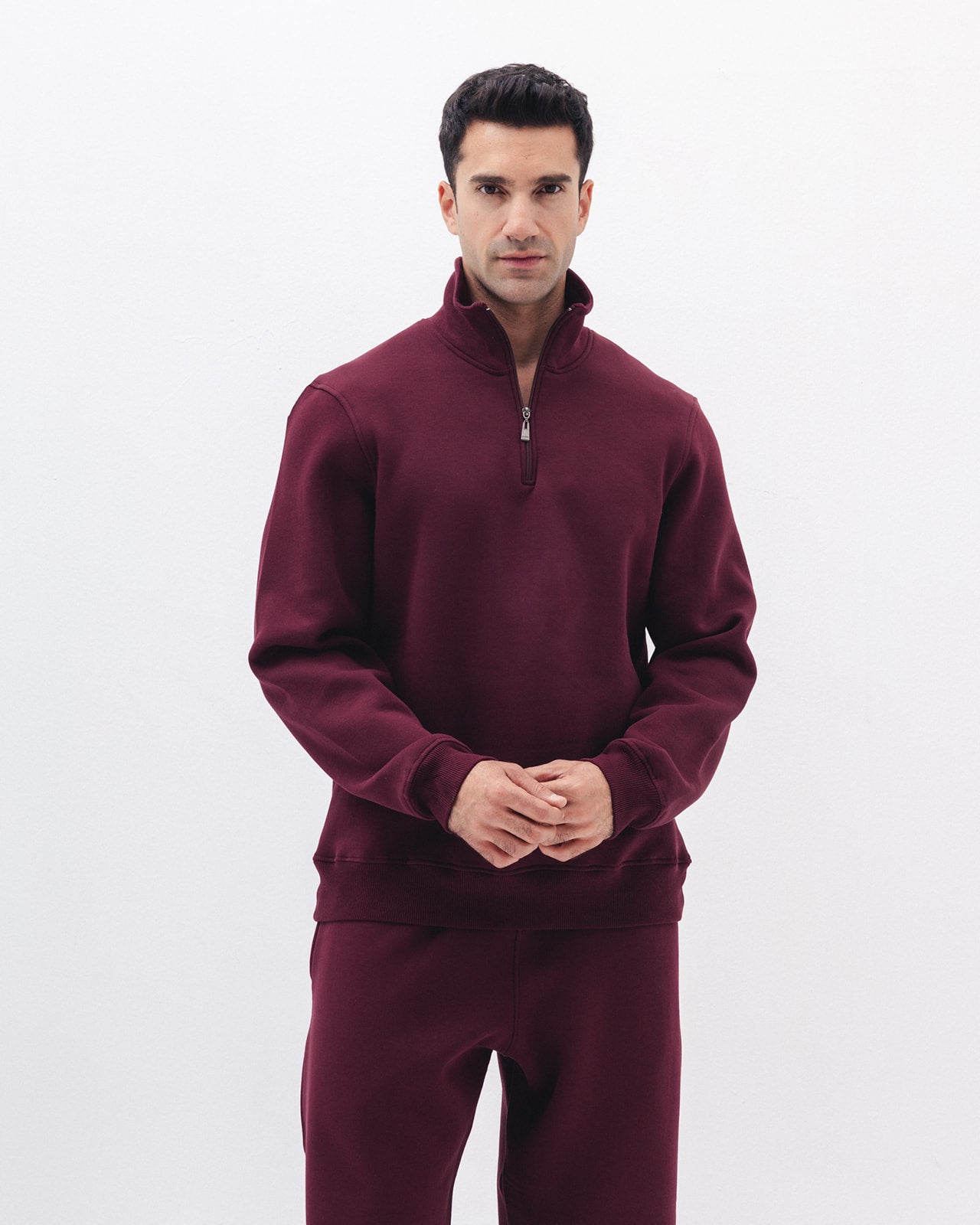Quarter Zip In Burgundy