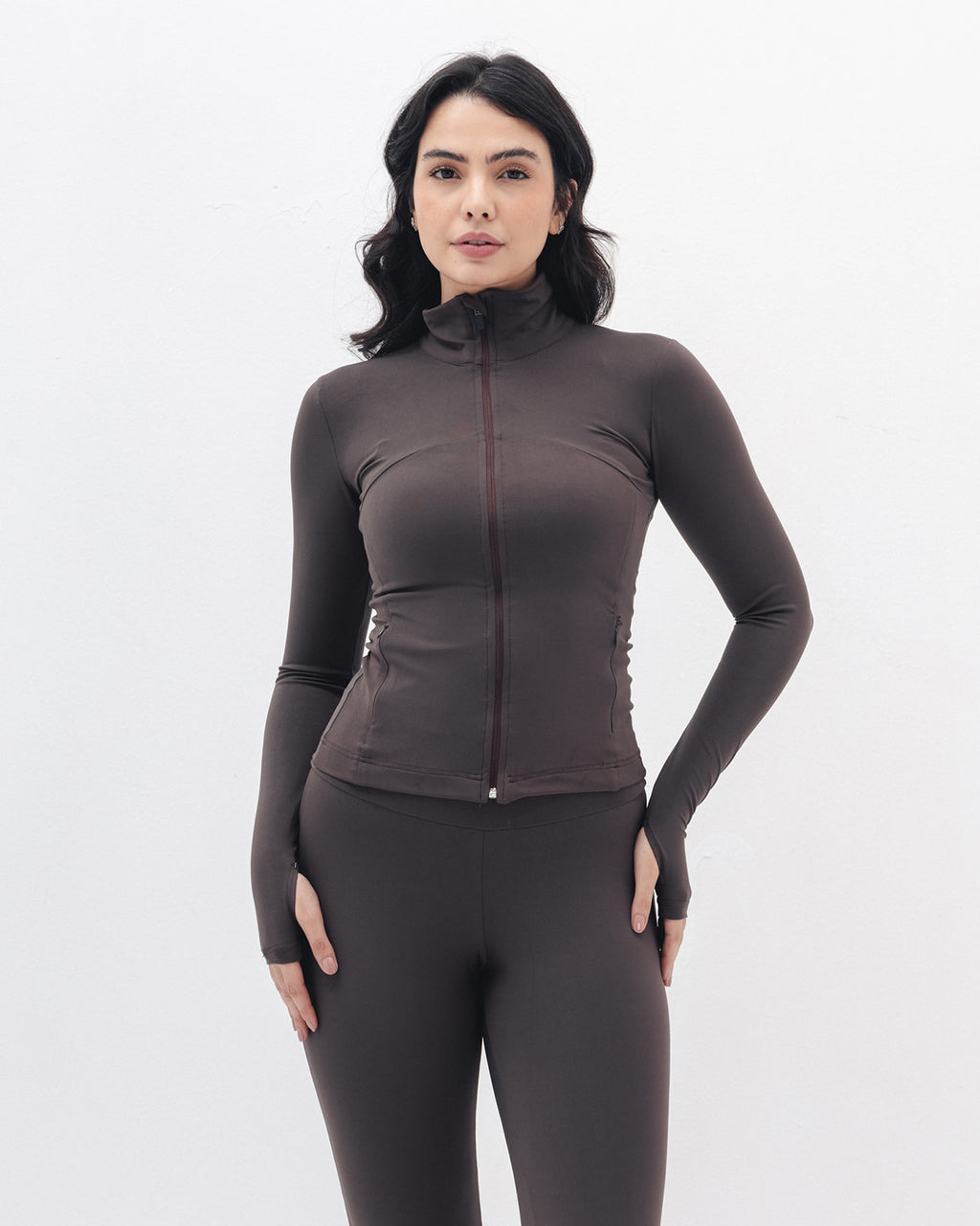 Shaping Athleisure Jacket In Brown