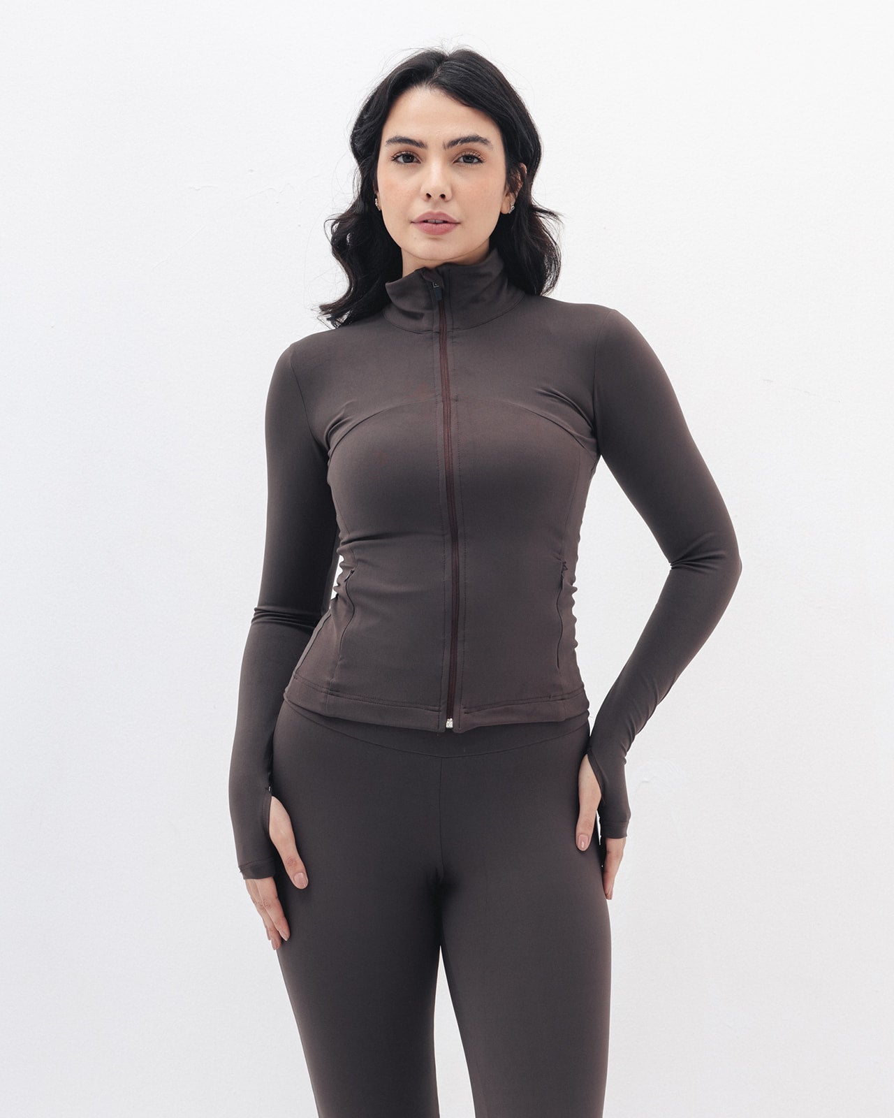 Shaping Athleisure Jacket In Brown