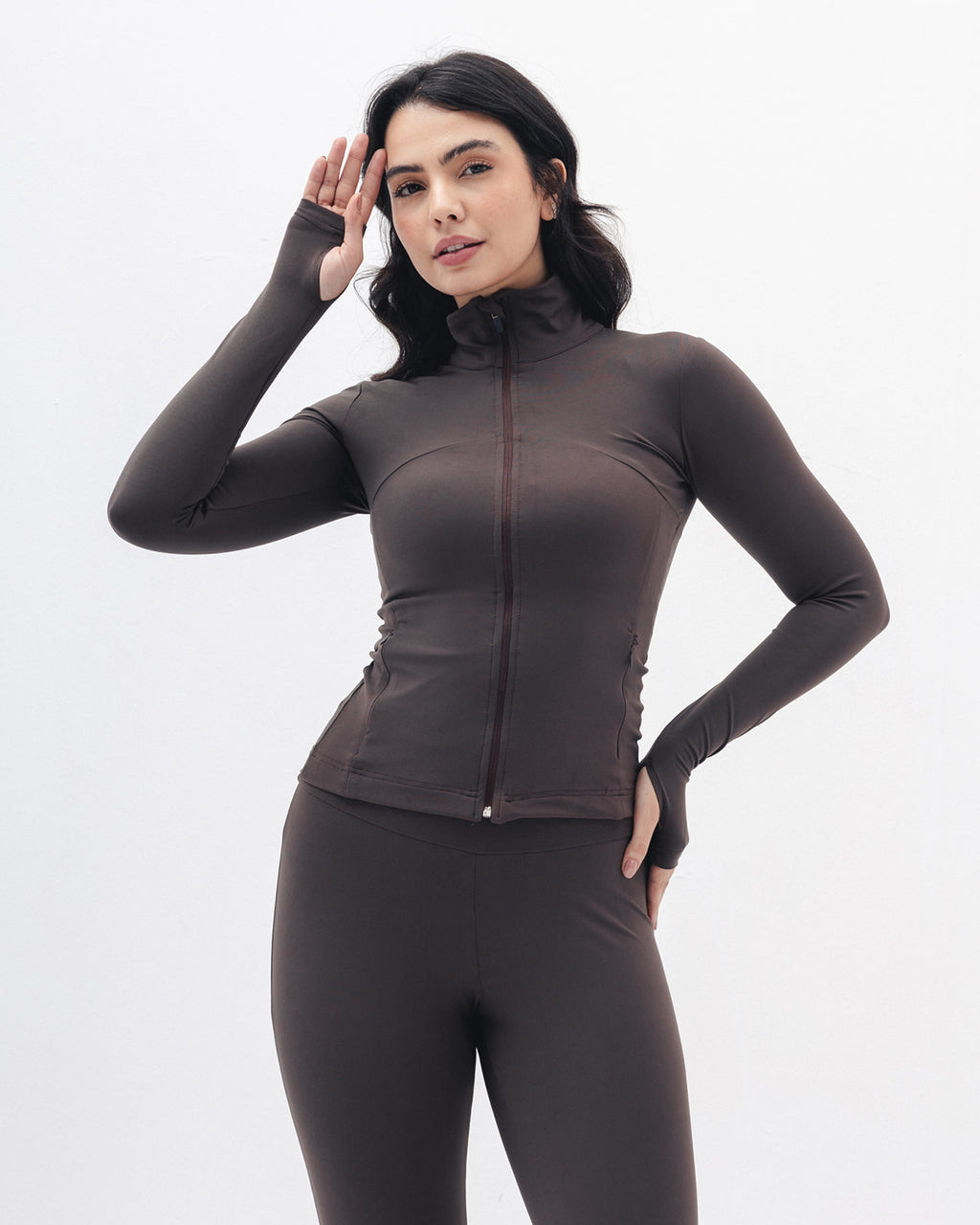 Shaping Athleisure Jacket In Brown