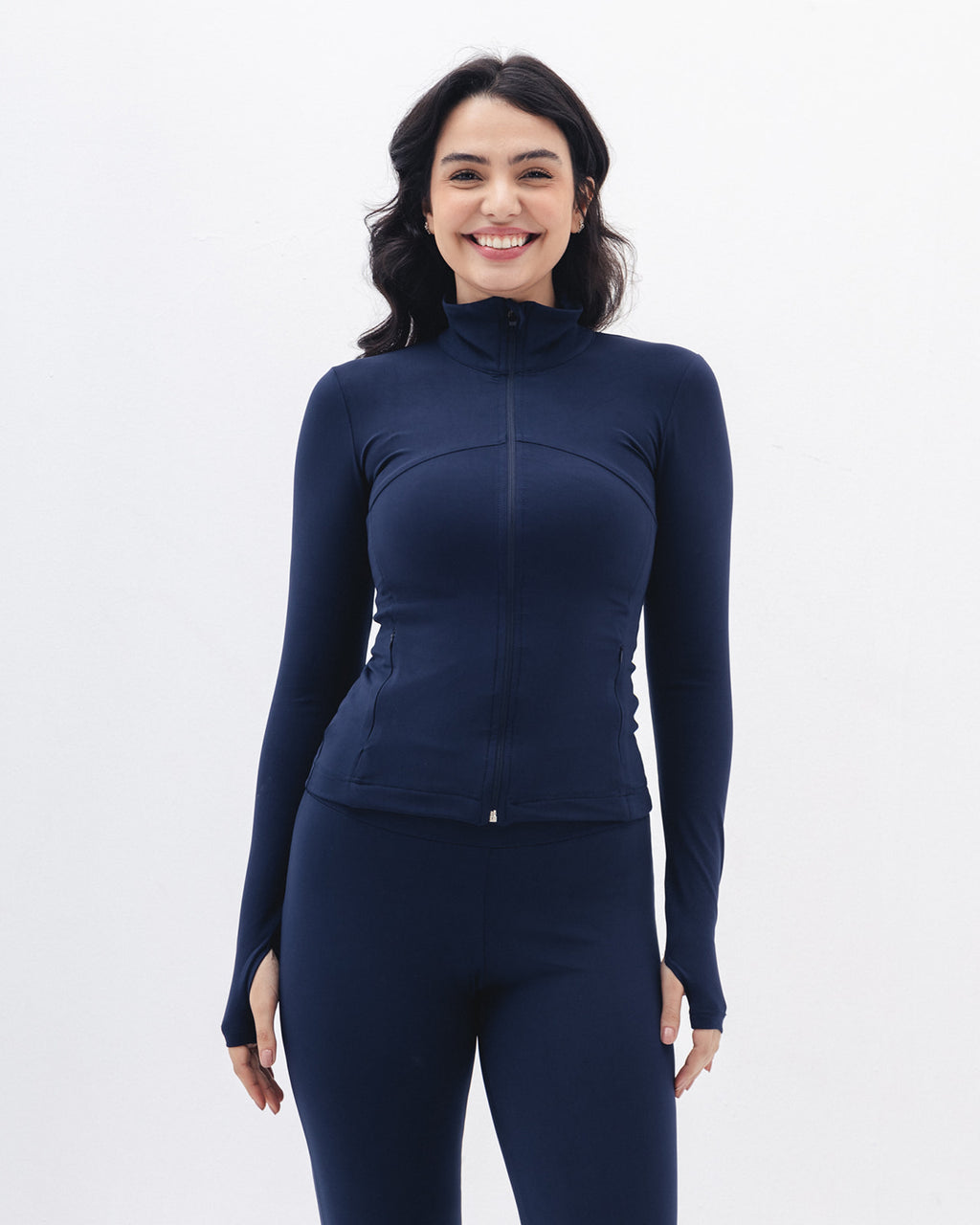 Shaping Athleisure Jacket In Navy Blue