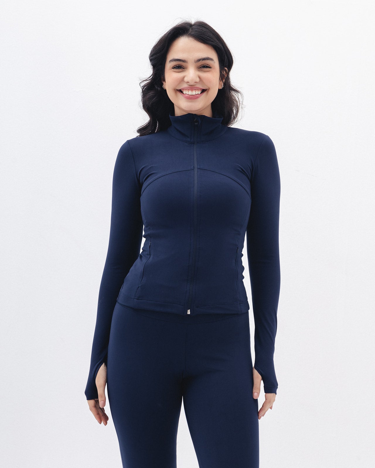 Shaping Athleisure Jacket In Navy Blue