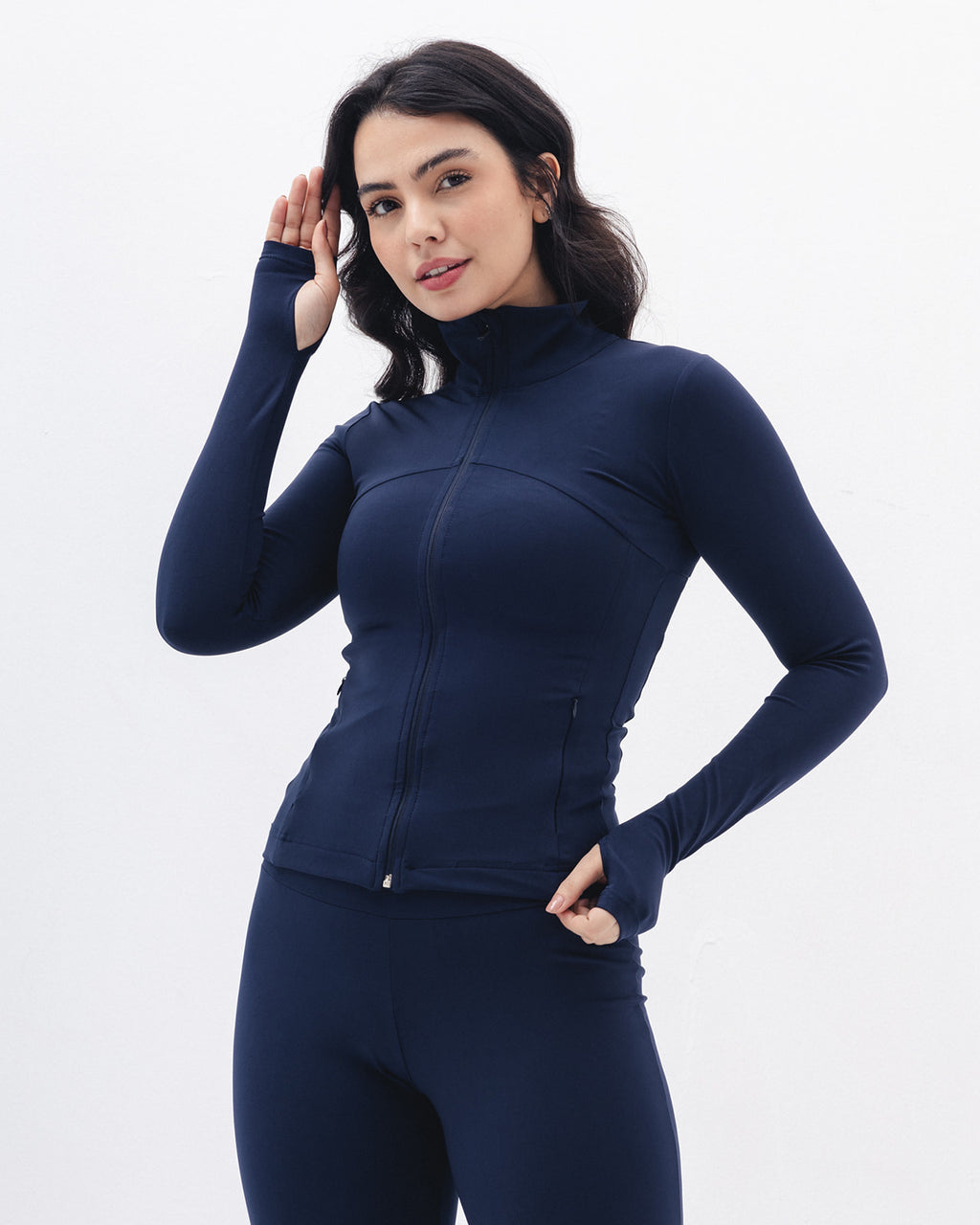 Shaping Athleisure Jacket In Navy Blue