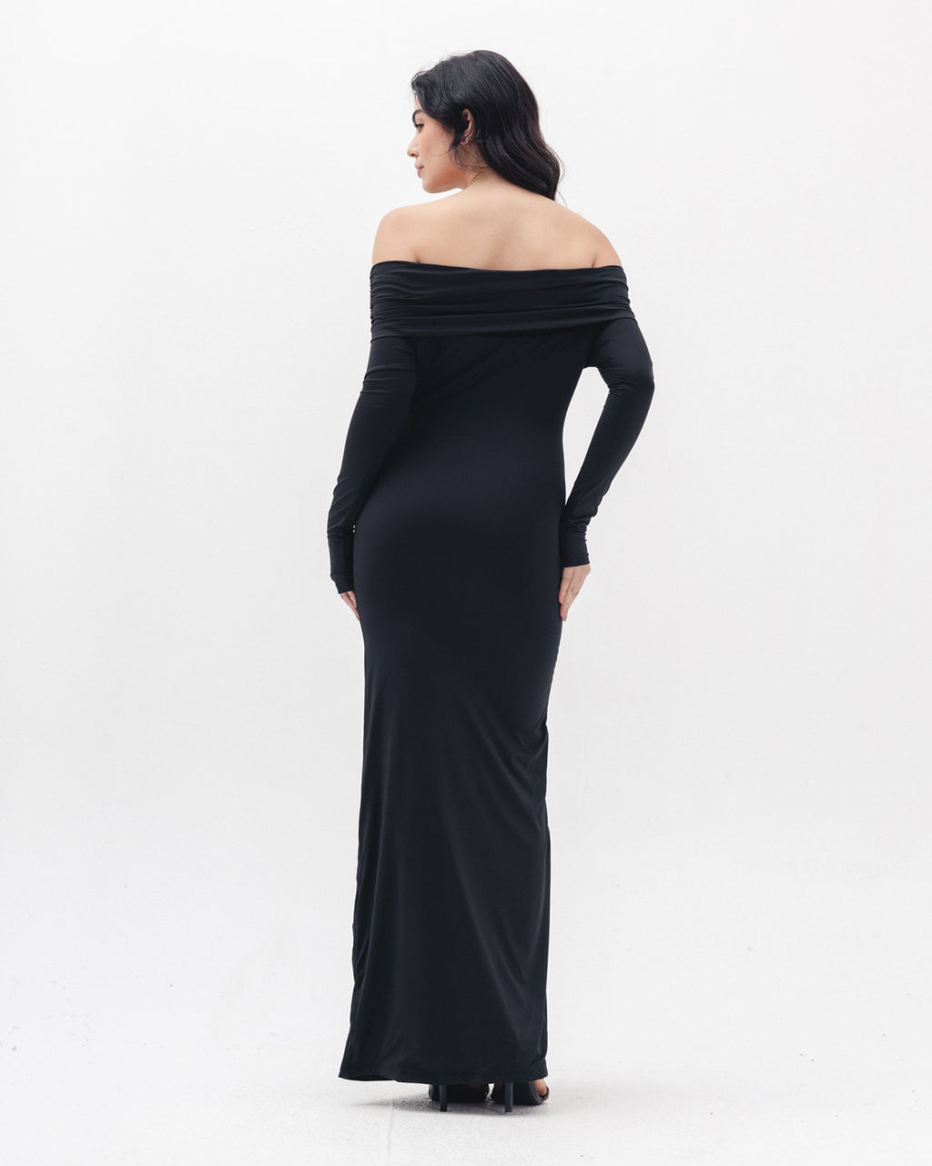 Off Shoulder Dress In Black