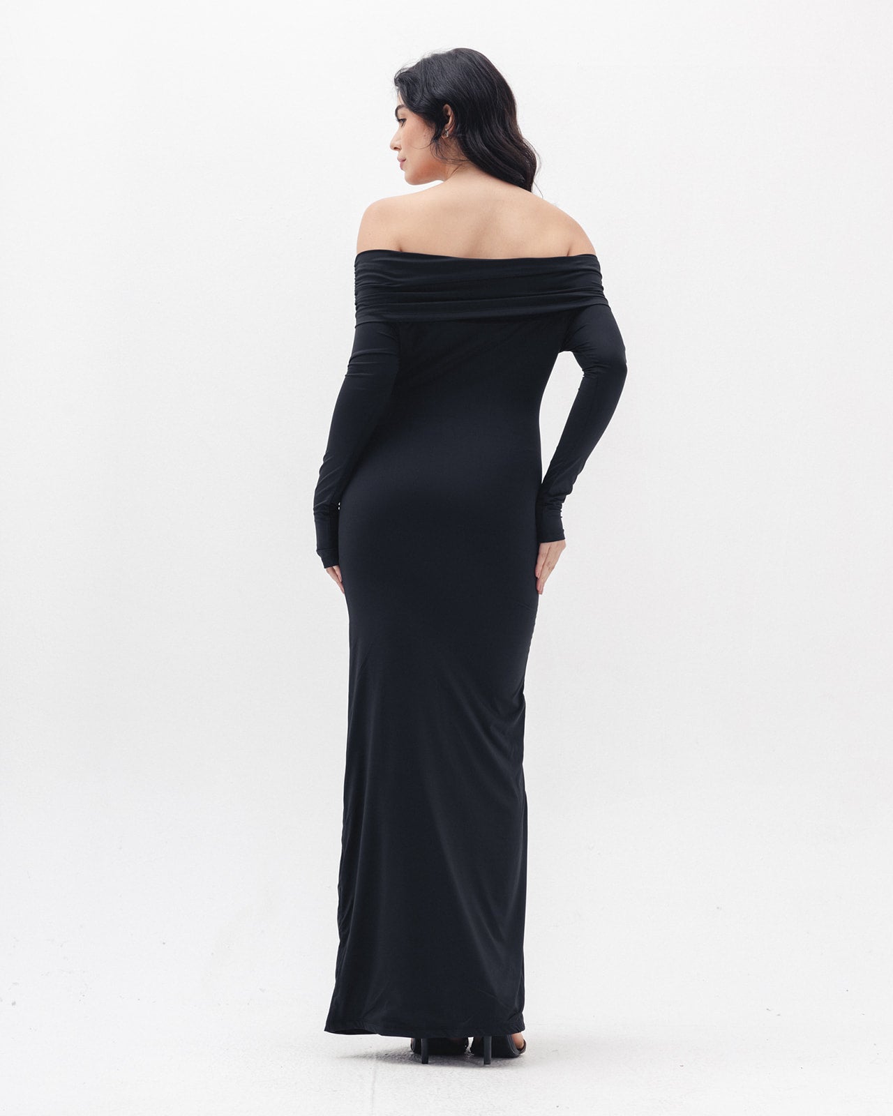 Off Shoulder Dress In Black