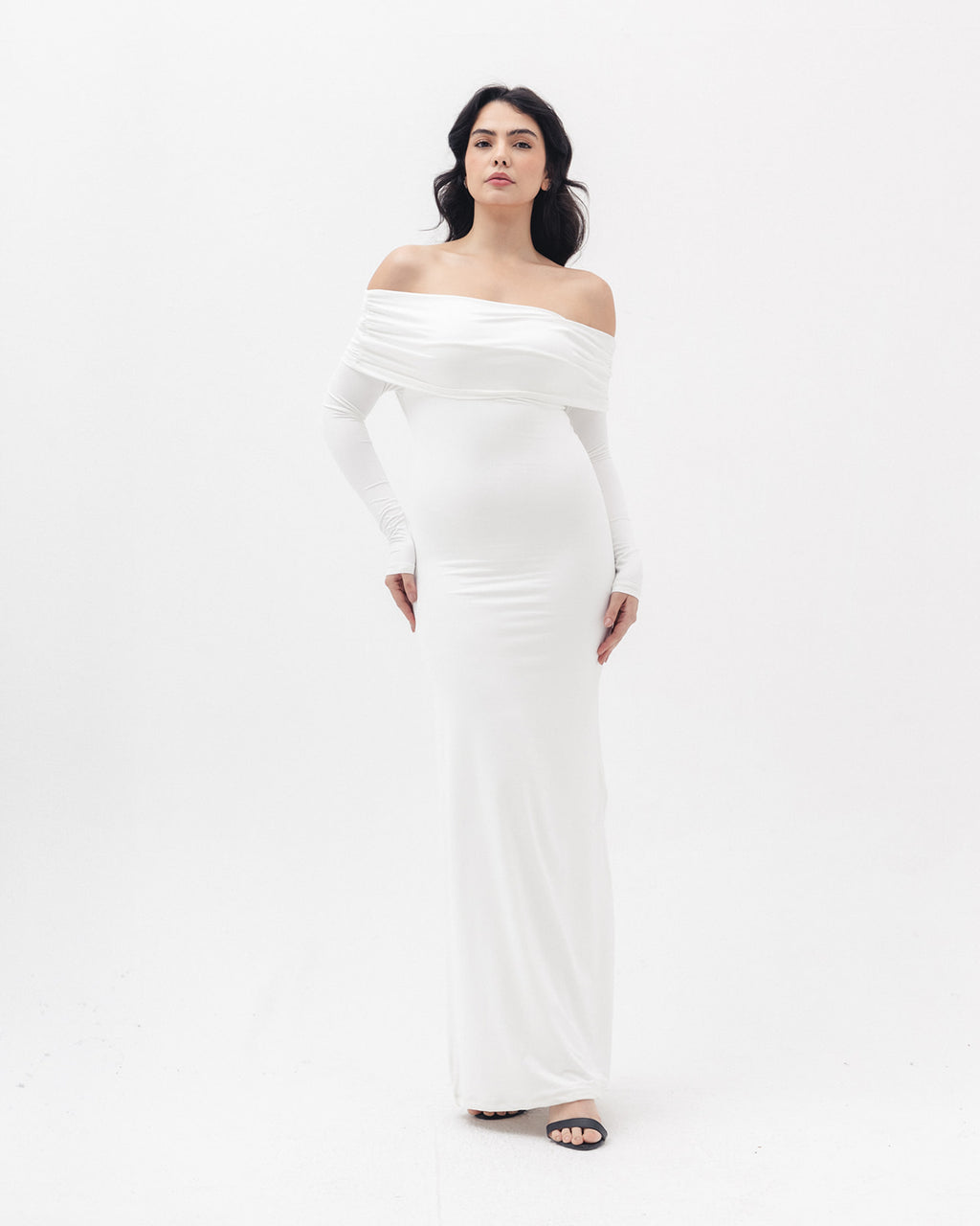 Off Shoulder Dress In White