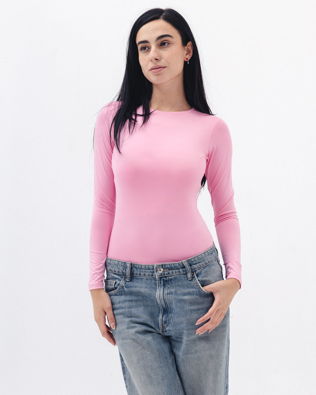 Shaping Long Sleeve Top In Pink
