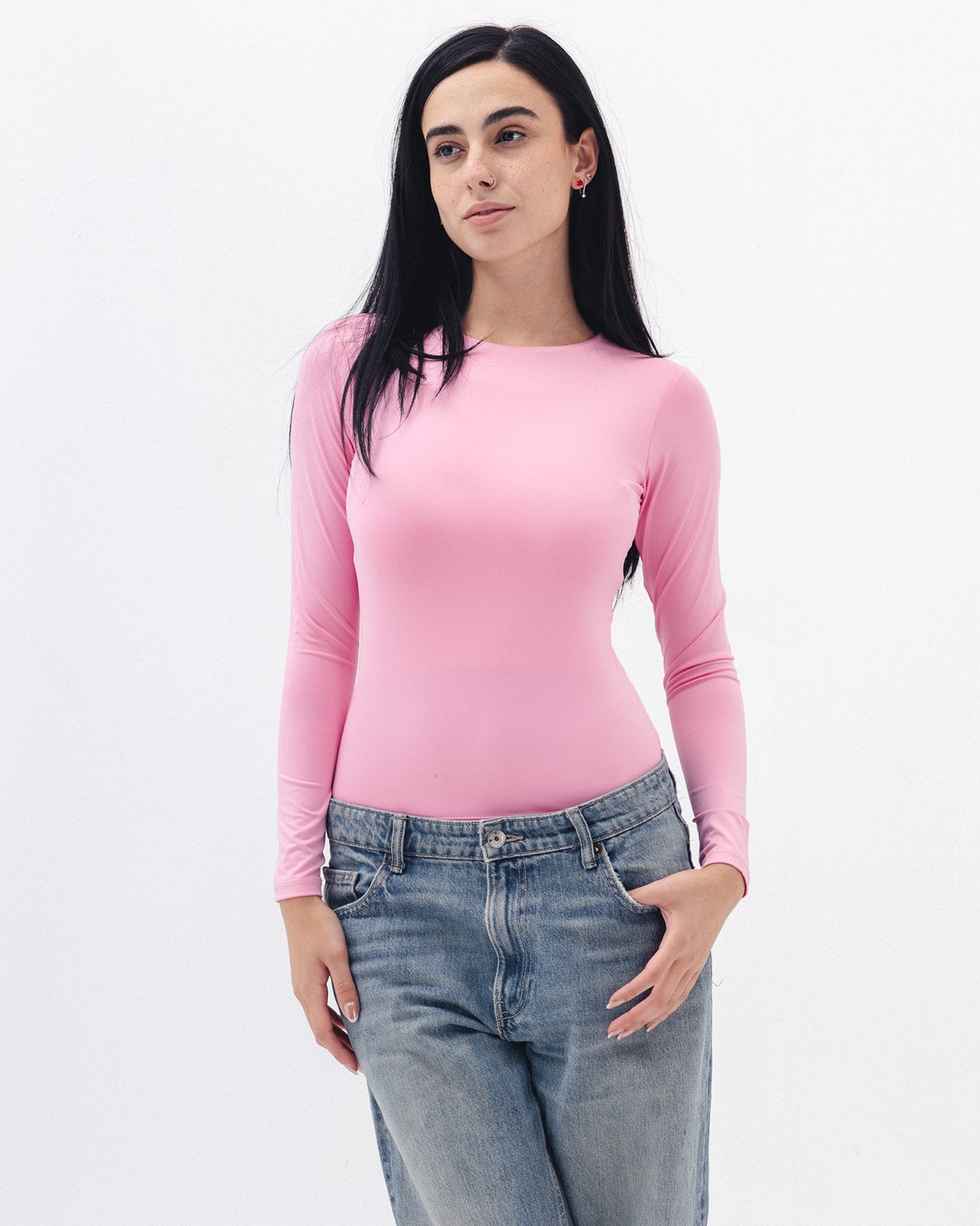 Shaping Long Sleeve Top In Pink