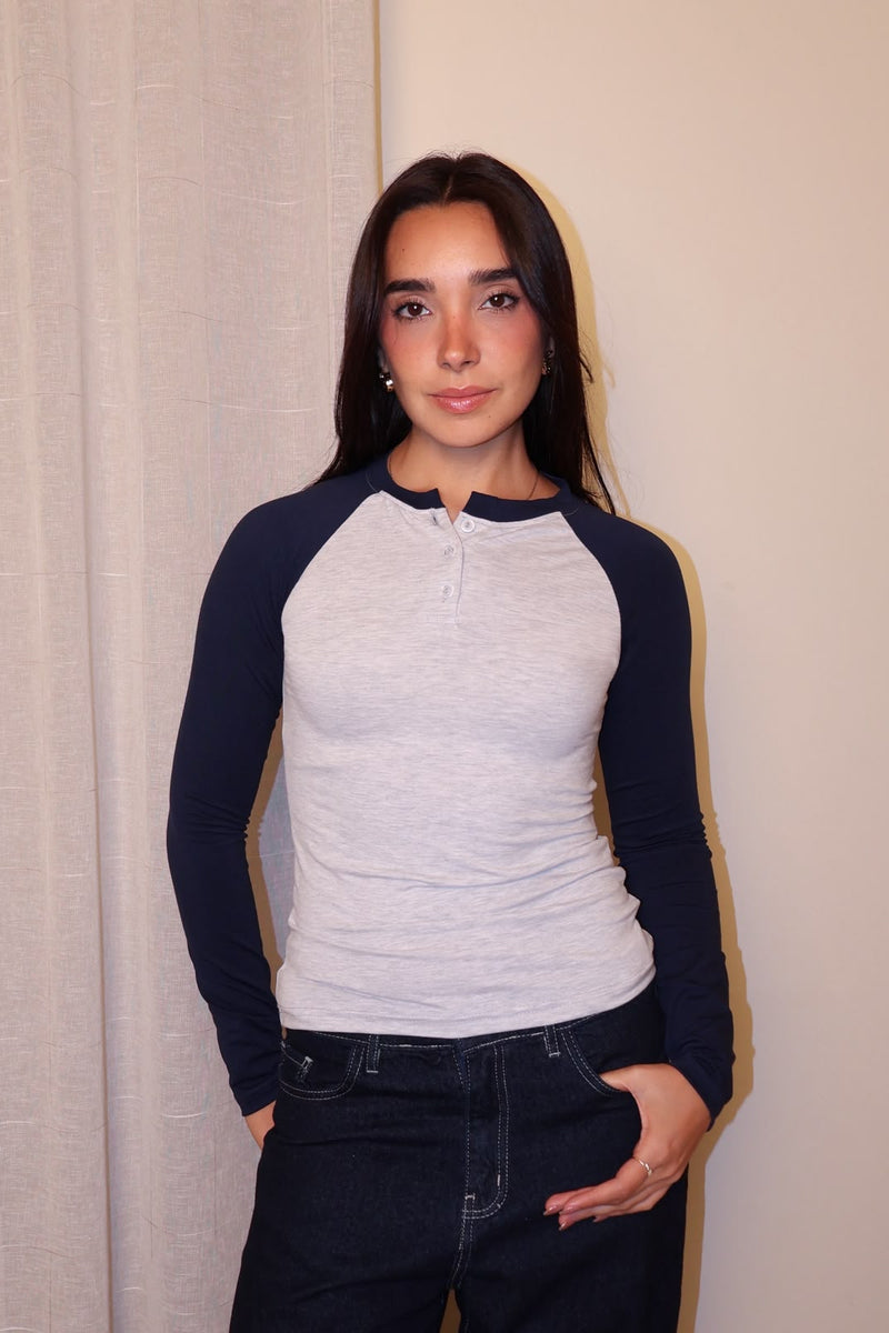 Baseball Henley Tee