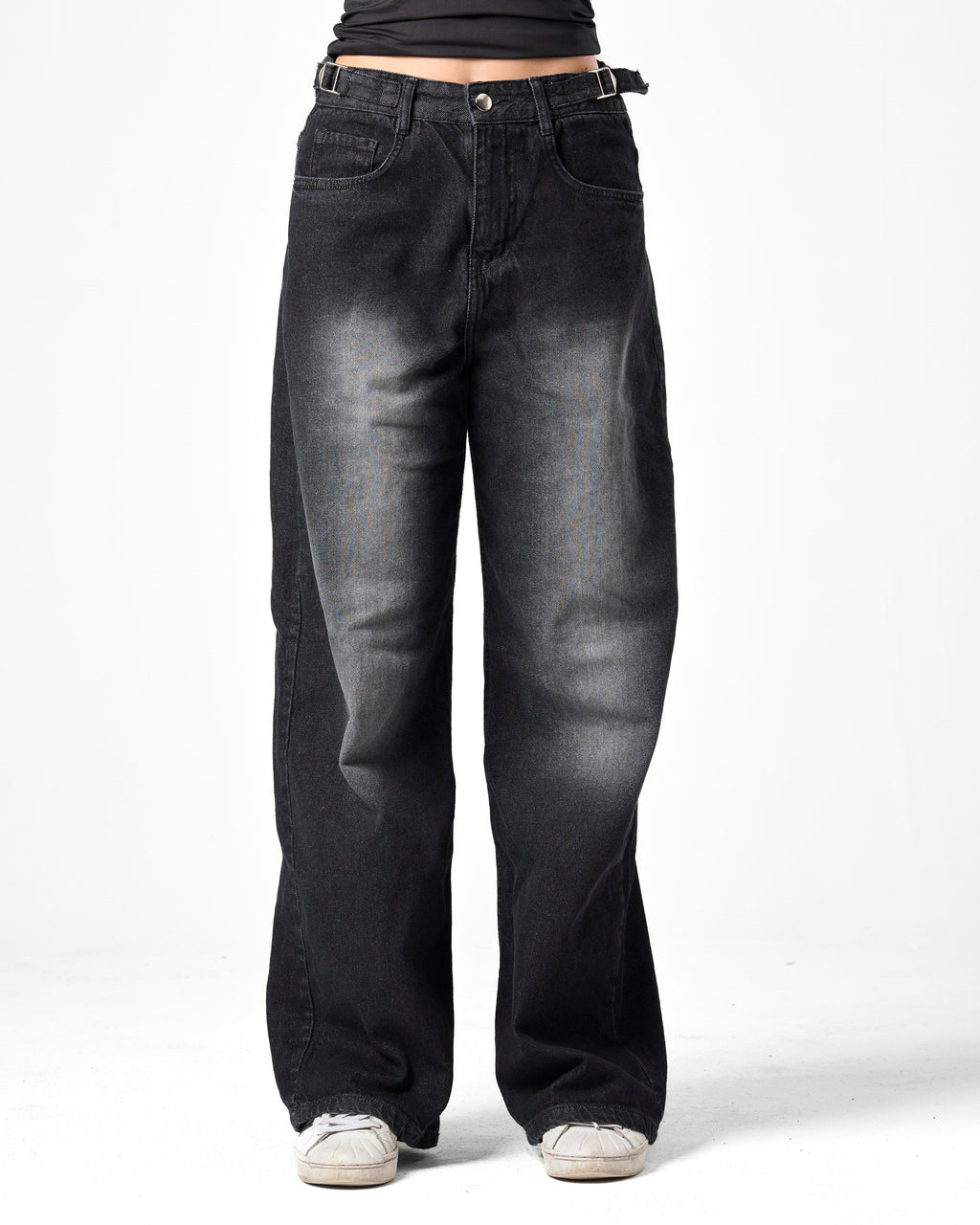 Baggy Denim In Washed Black