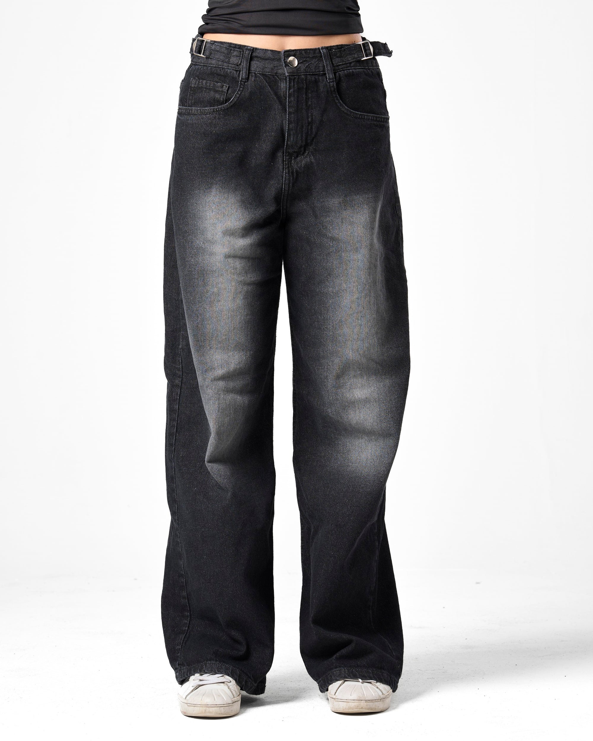 Baggy Denim In Washed Black