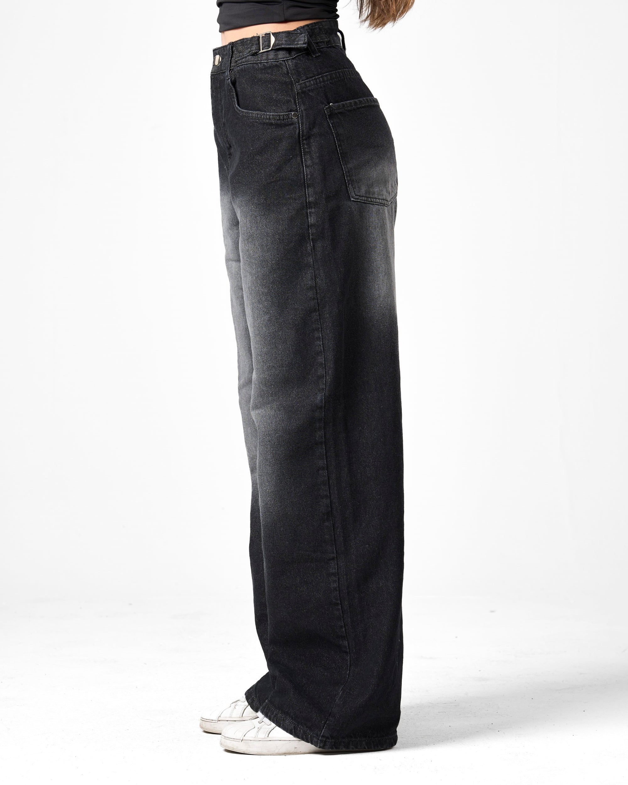 Baggy Denim In Washed Black