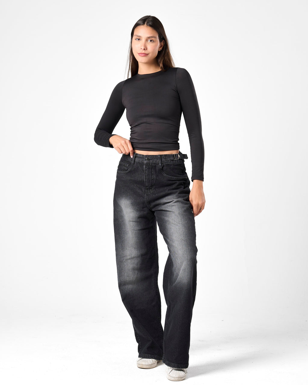 Baggy Denim In Washed Black