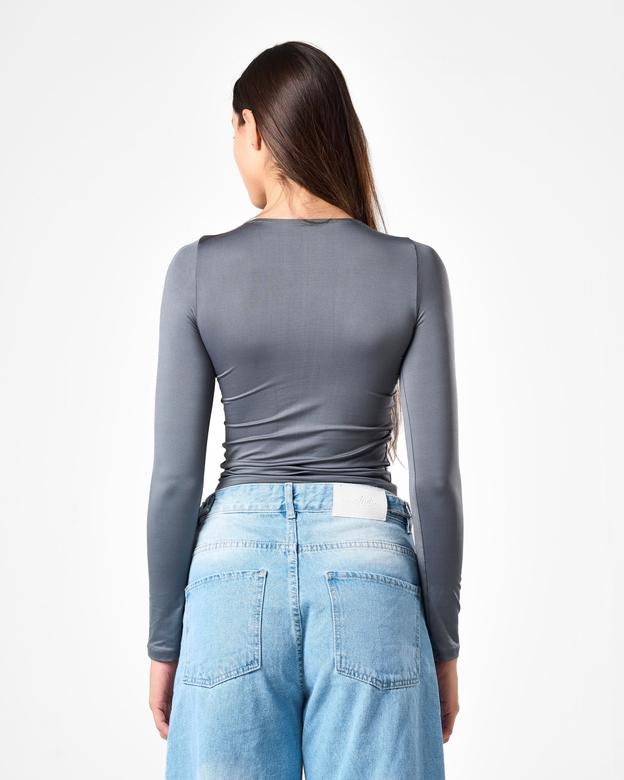 Shaping Long Sleeve Top In Charcoal