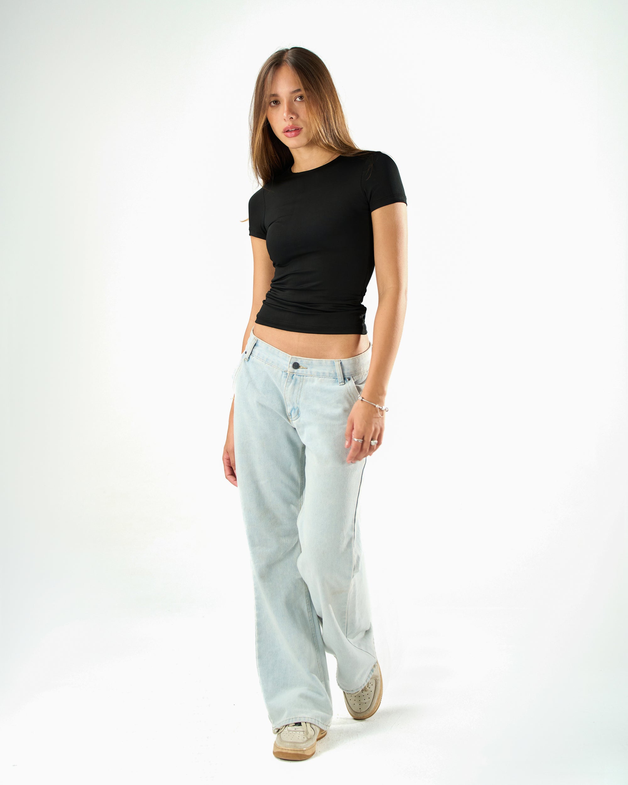 Shaping Short Sleeve Top In Black