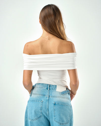 Off shoulder top in white