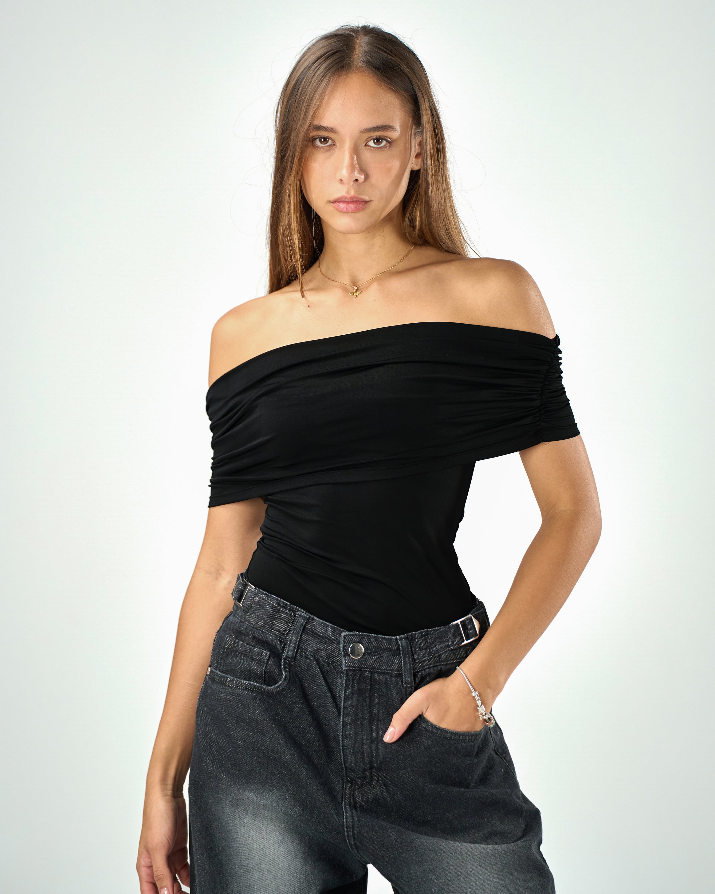 Off Shoulder Top In Black