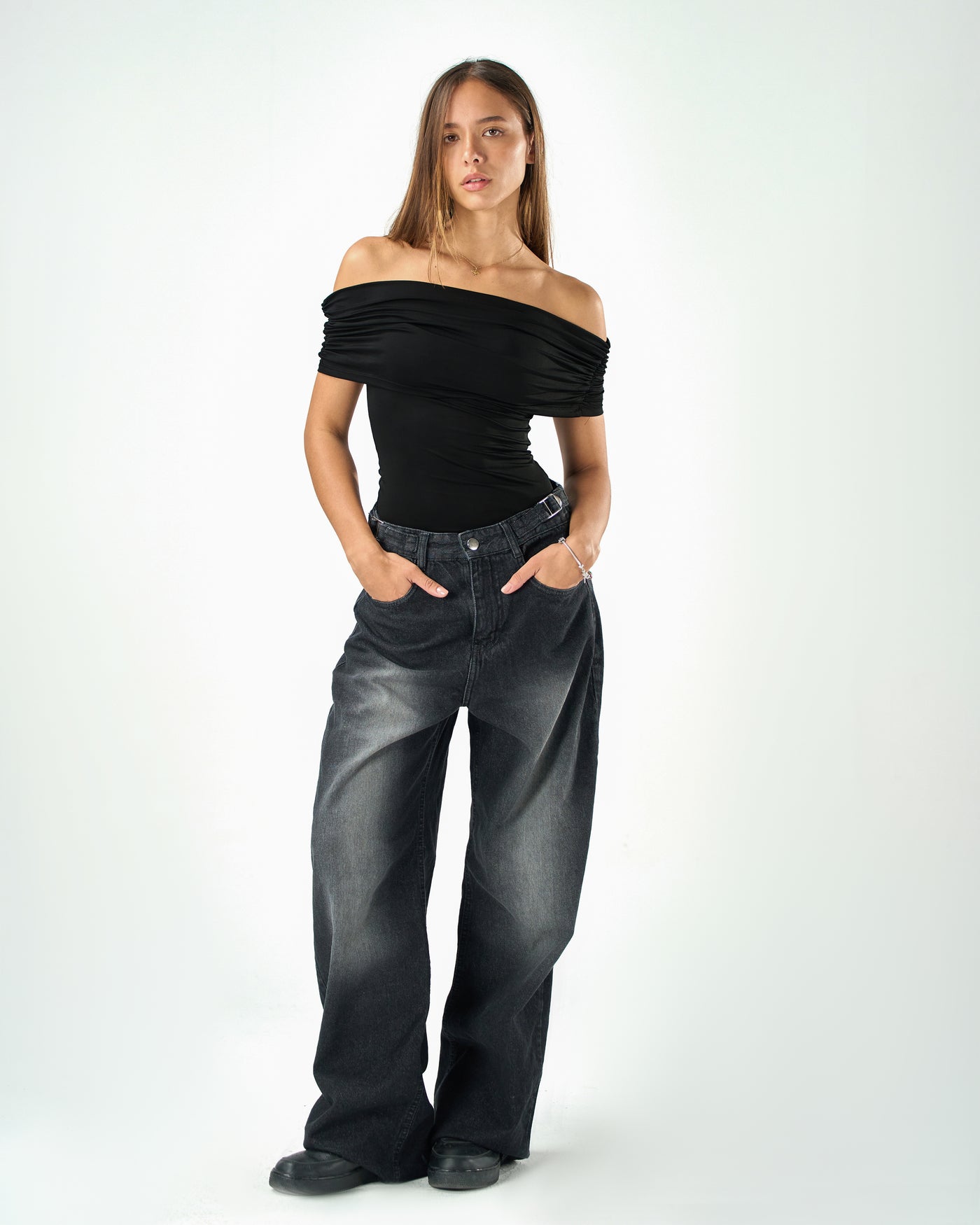 Off shoulder top in black