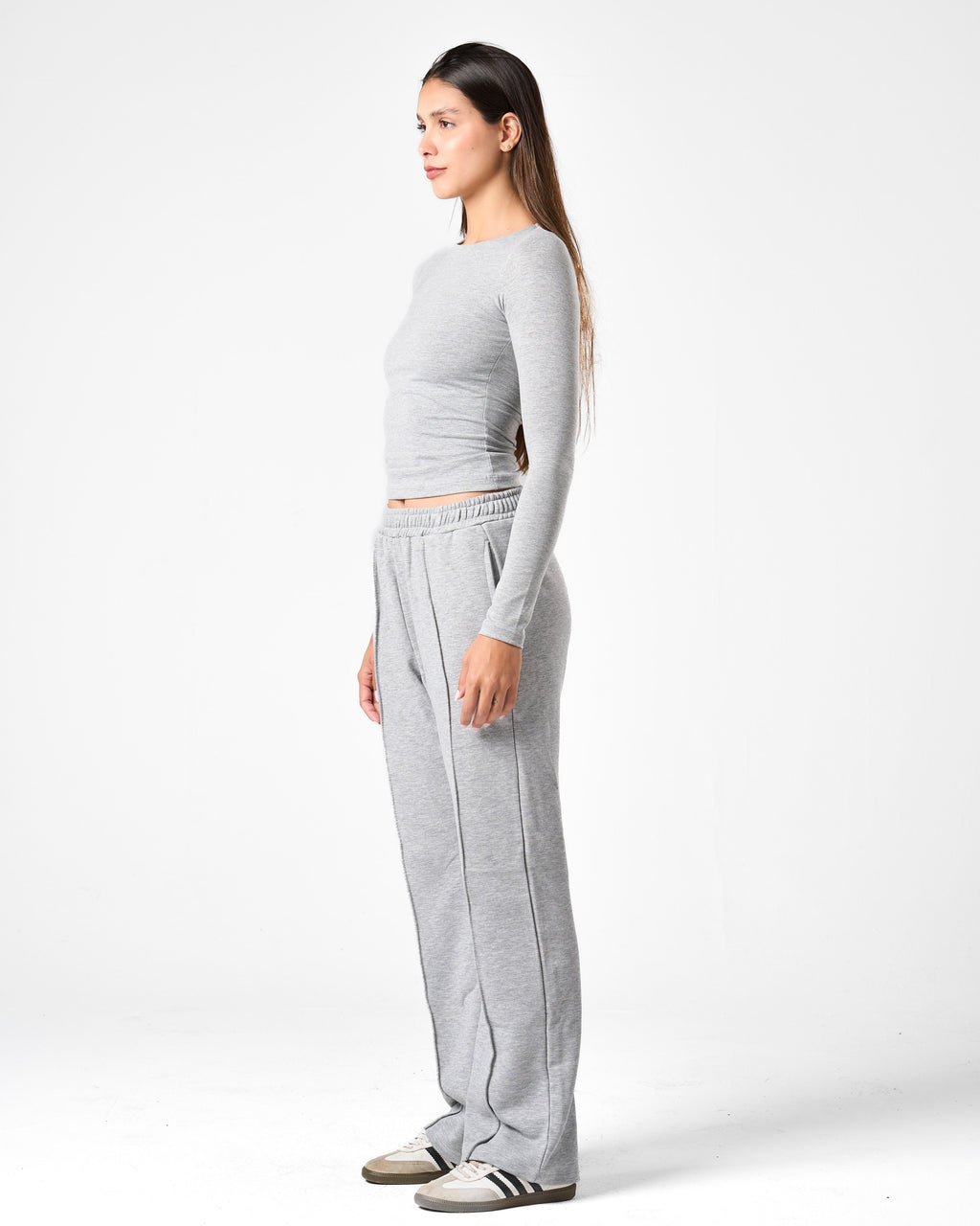 Cotton Shaping Top In Grey