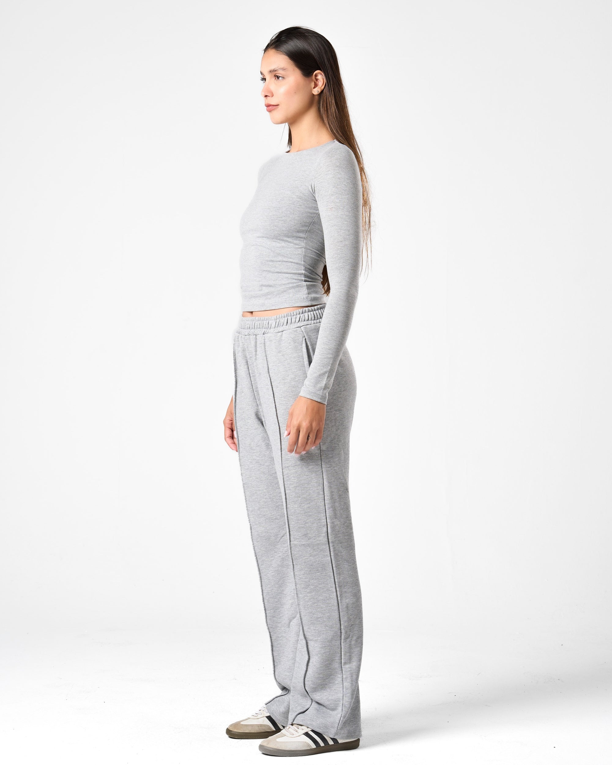 Cotton Shaping Top In Grey