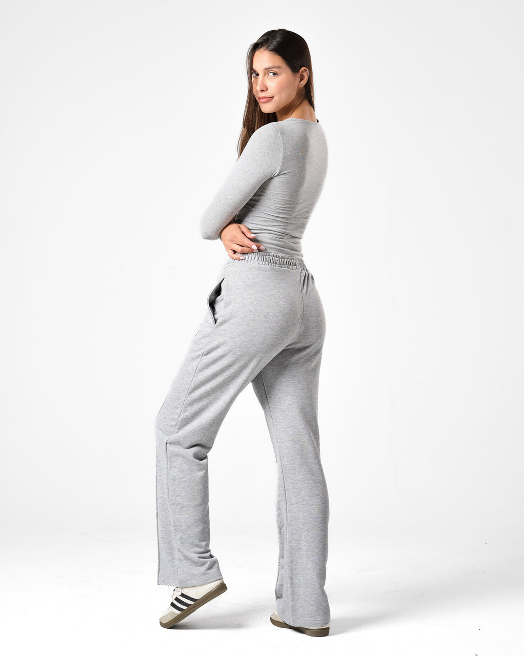 Cotton Shaping Top In Grey
