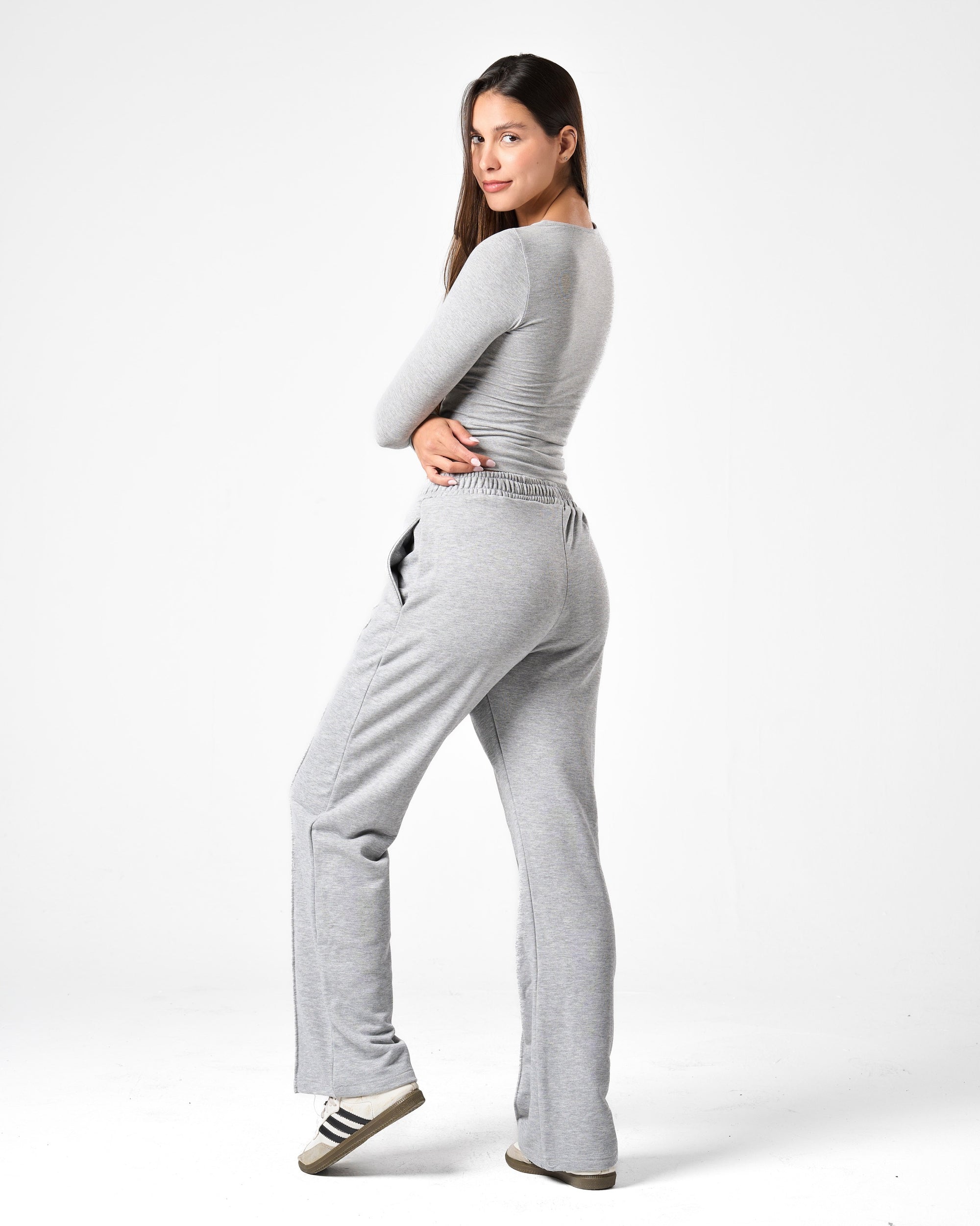 Cotton Shaping Top In Grey