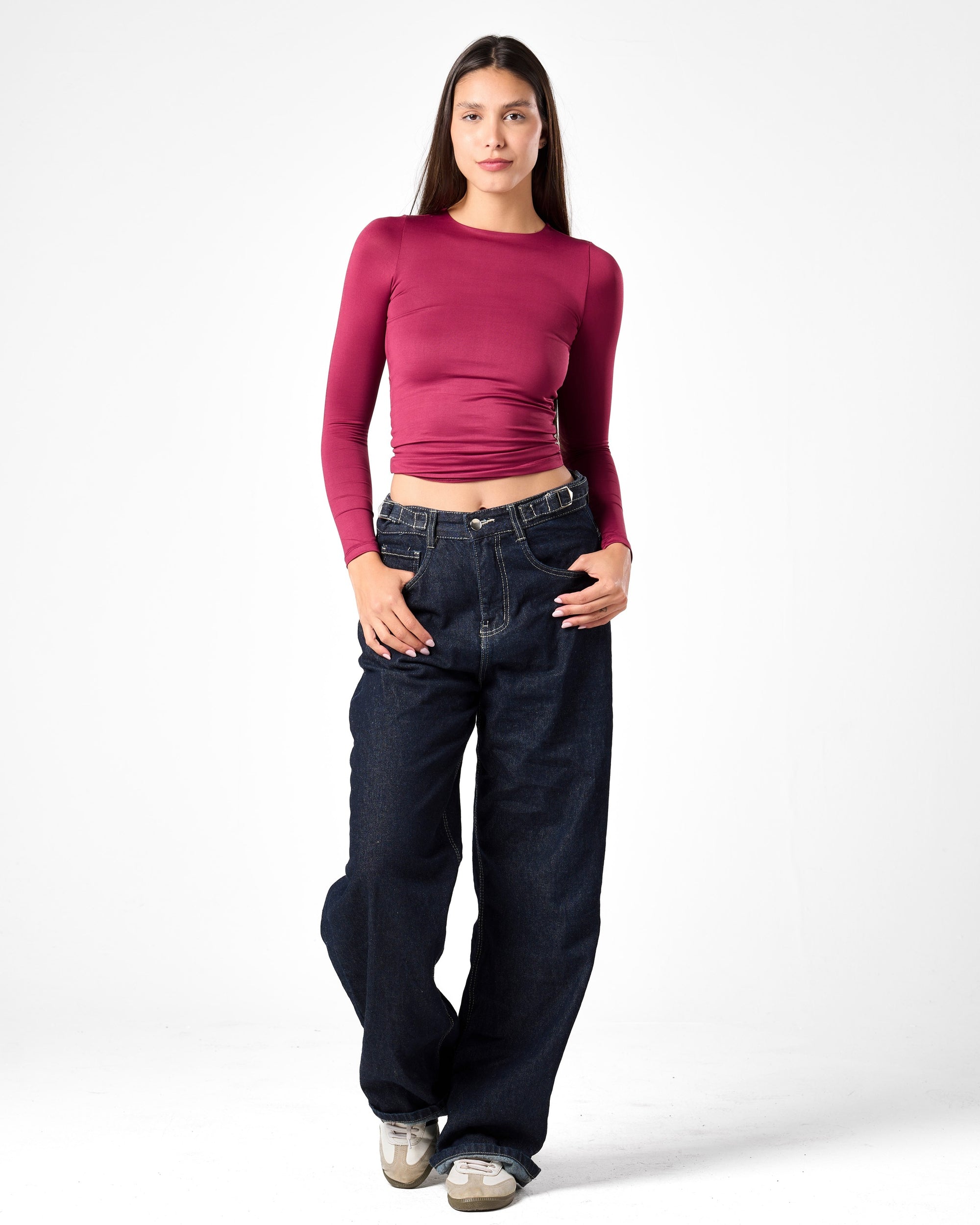 Shaping Long Sleeve Top In Raspberry