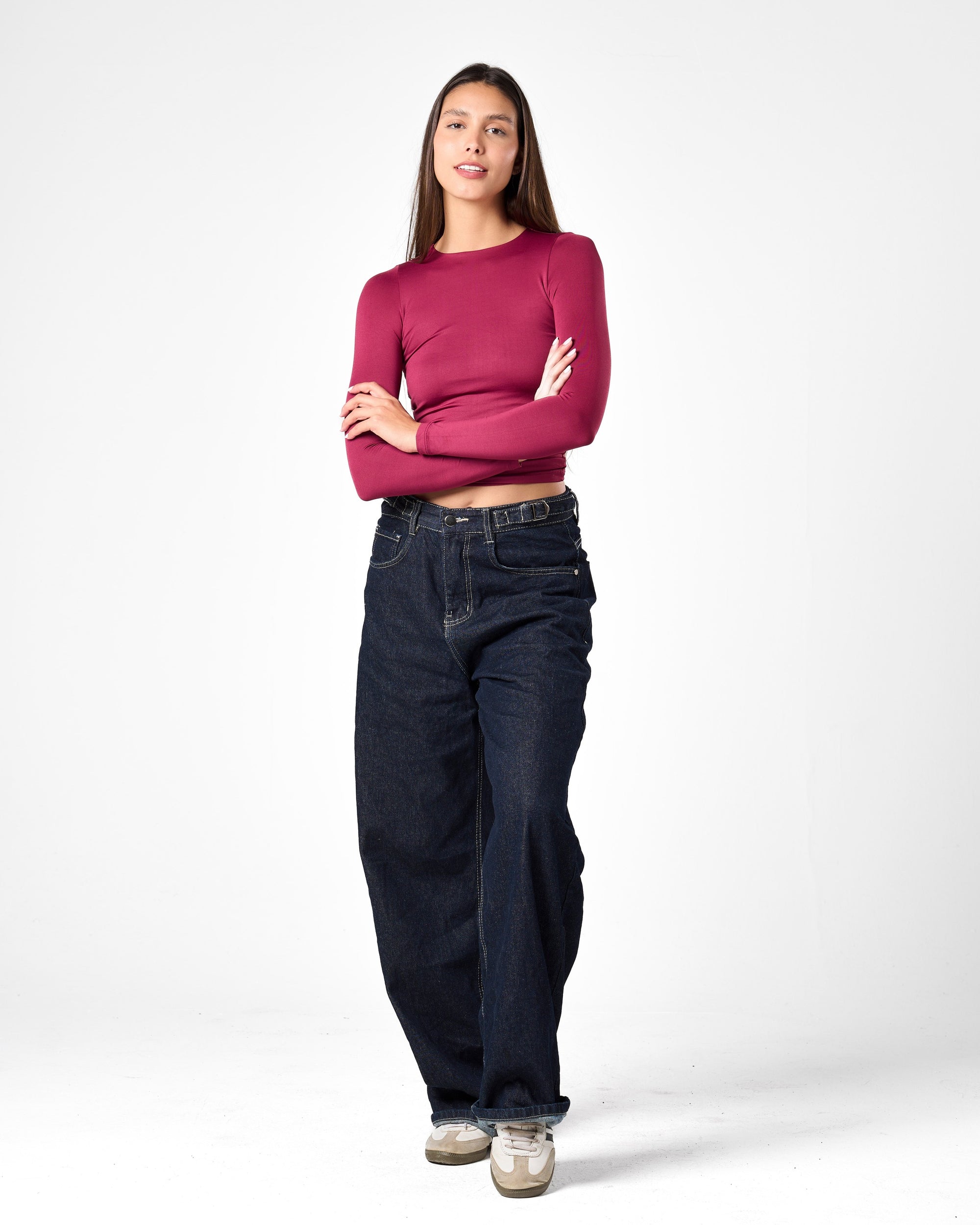 Shaping Long Sleeve Top In Raspberry