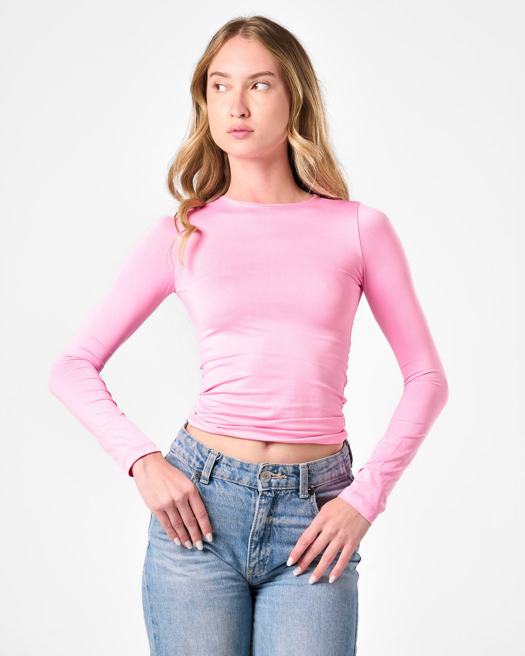Shaping Long Sleeve Top In Pink