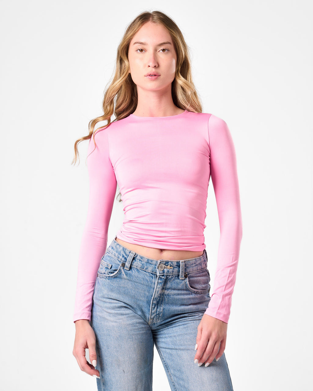 Shaping Long Sleeve Top In Pink