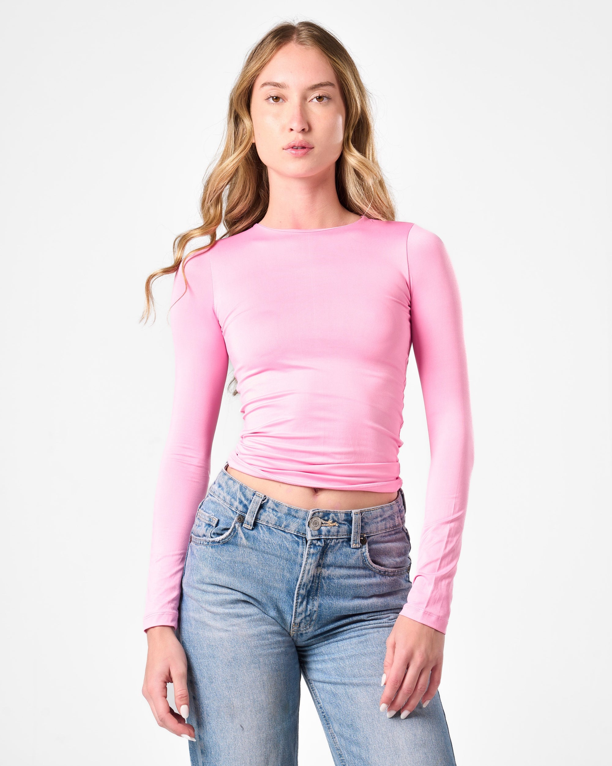 Shaping Long Sleeve Top In Pink