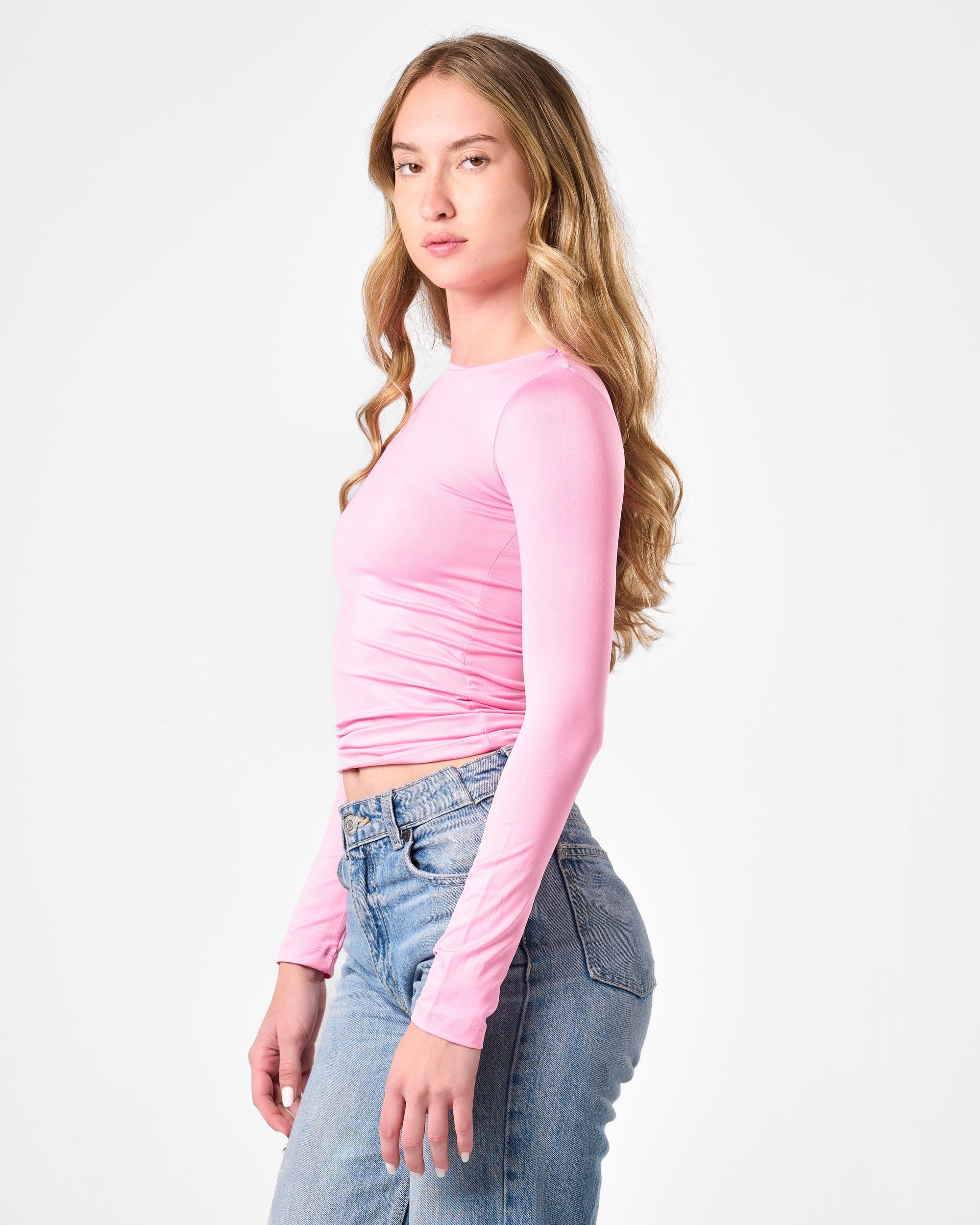 Shaping Long Sleeve Top In Pink