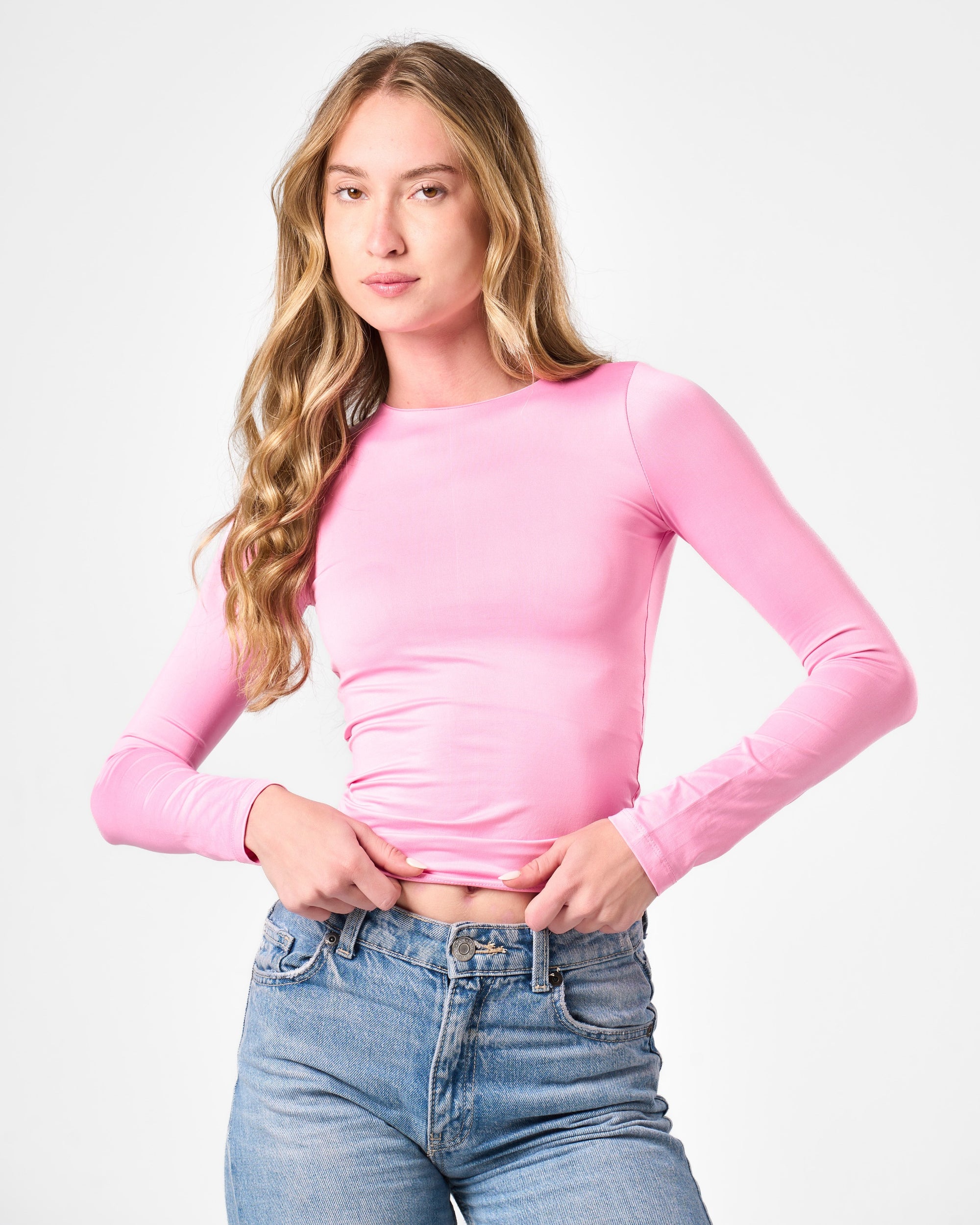 Shaping Long Sleeve Top In Pink