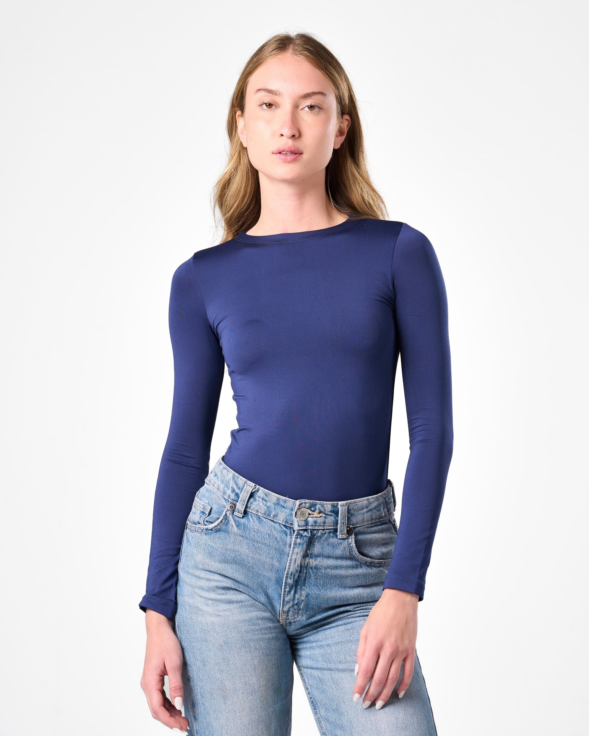 Shaping Long Sleeve Top Navy Blue
